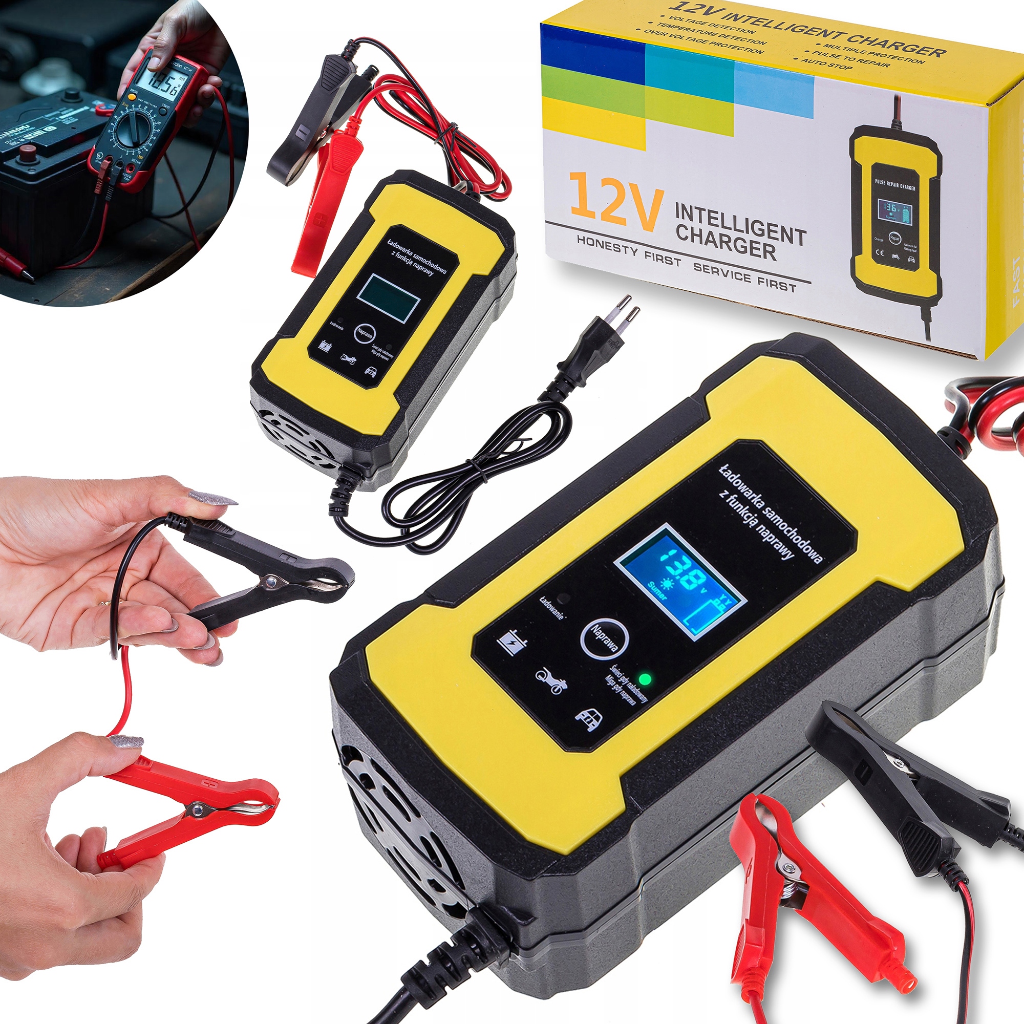 PROSTOWNIK SAMOCHODOWY DO AKUMULATORÓW 12V 6A