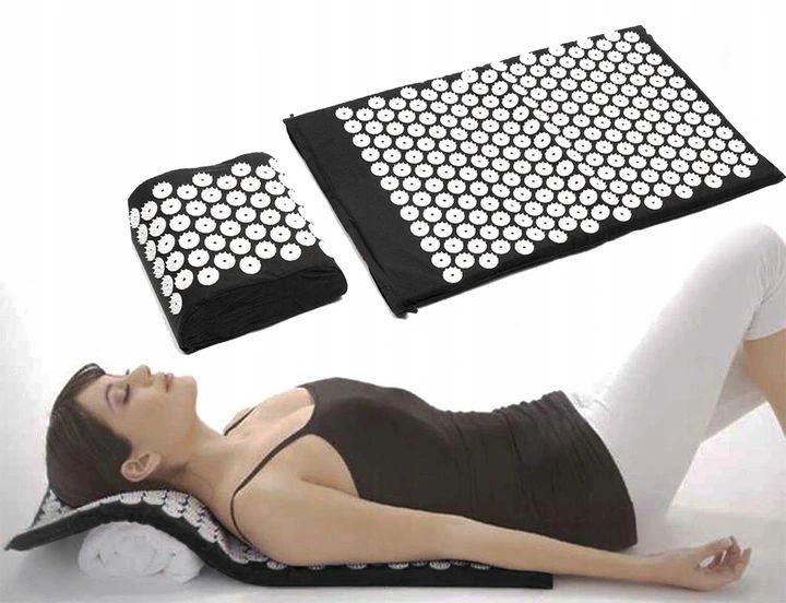 MATA DO AKUPRESURY CZARNA + PODUSZKA