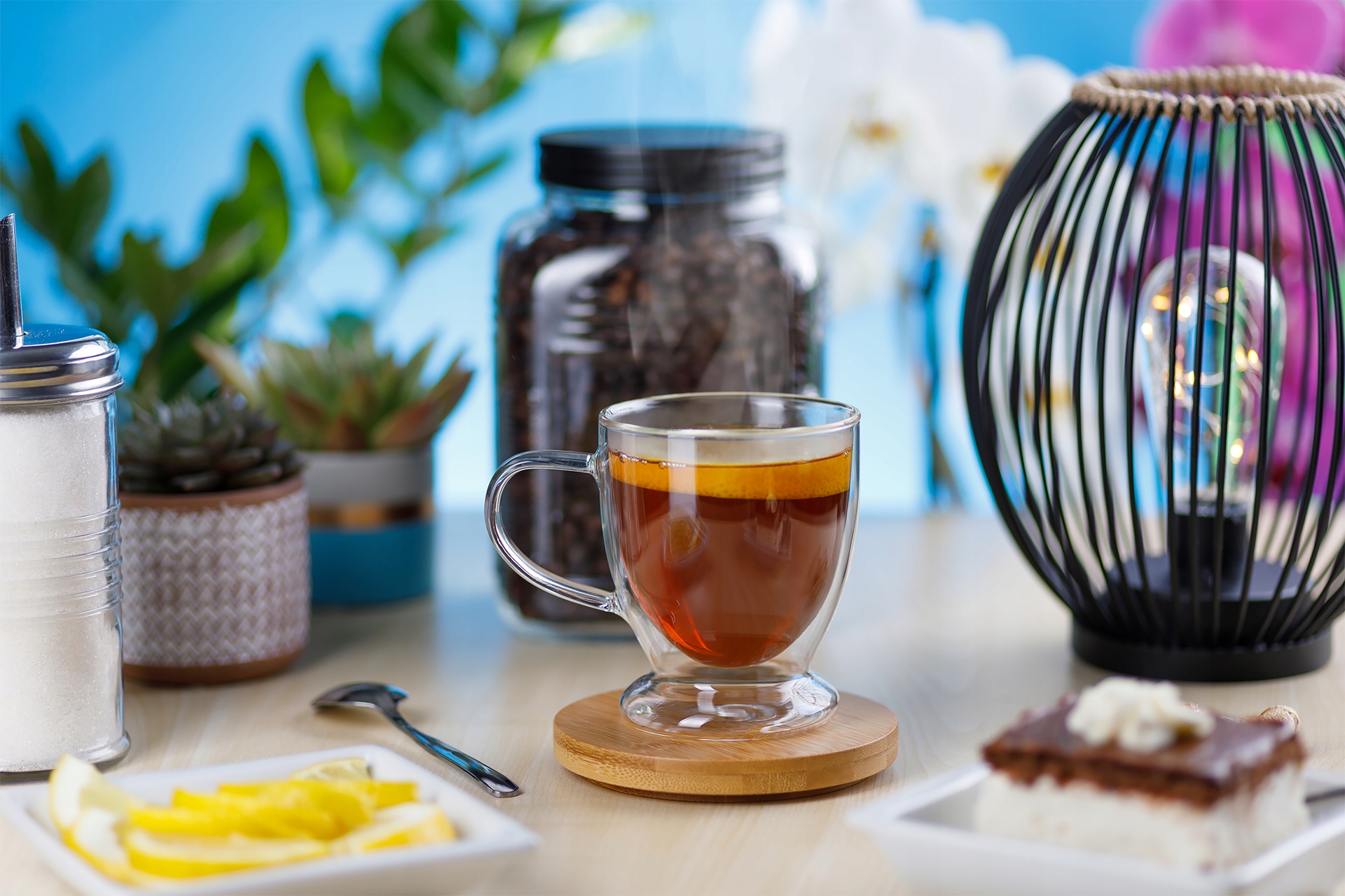 KOMPLET SZKLANEK Z PODSTAWKĄ 250ML X 6SZT. (NR 4481)