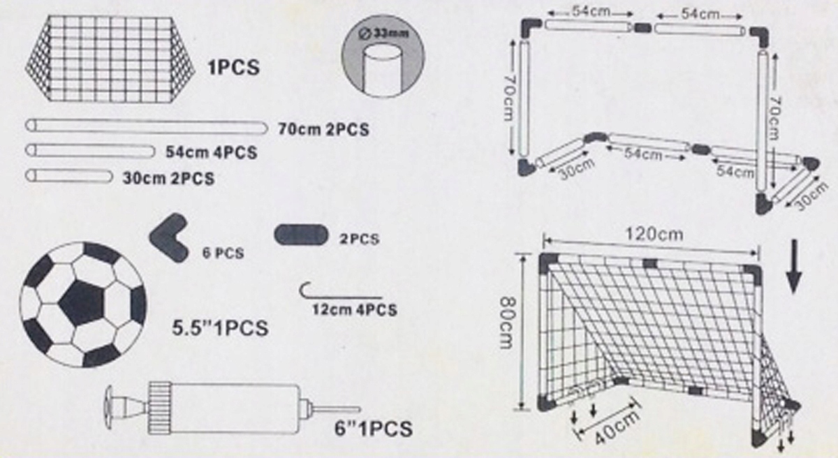 BRAMKA PILKARSKA  122*48*65CM NR:0667