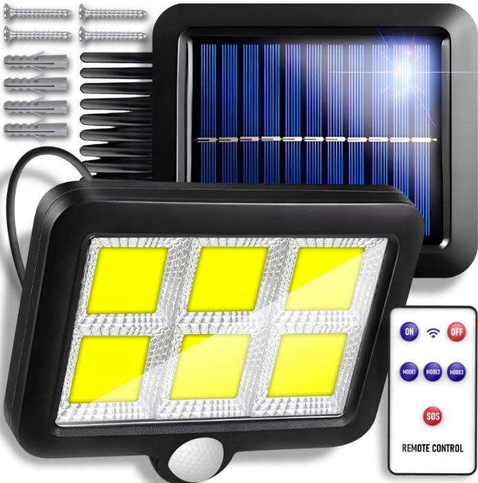 LAMPA SOLARNA 120 COB LED KABEL 5M LS2