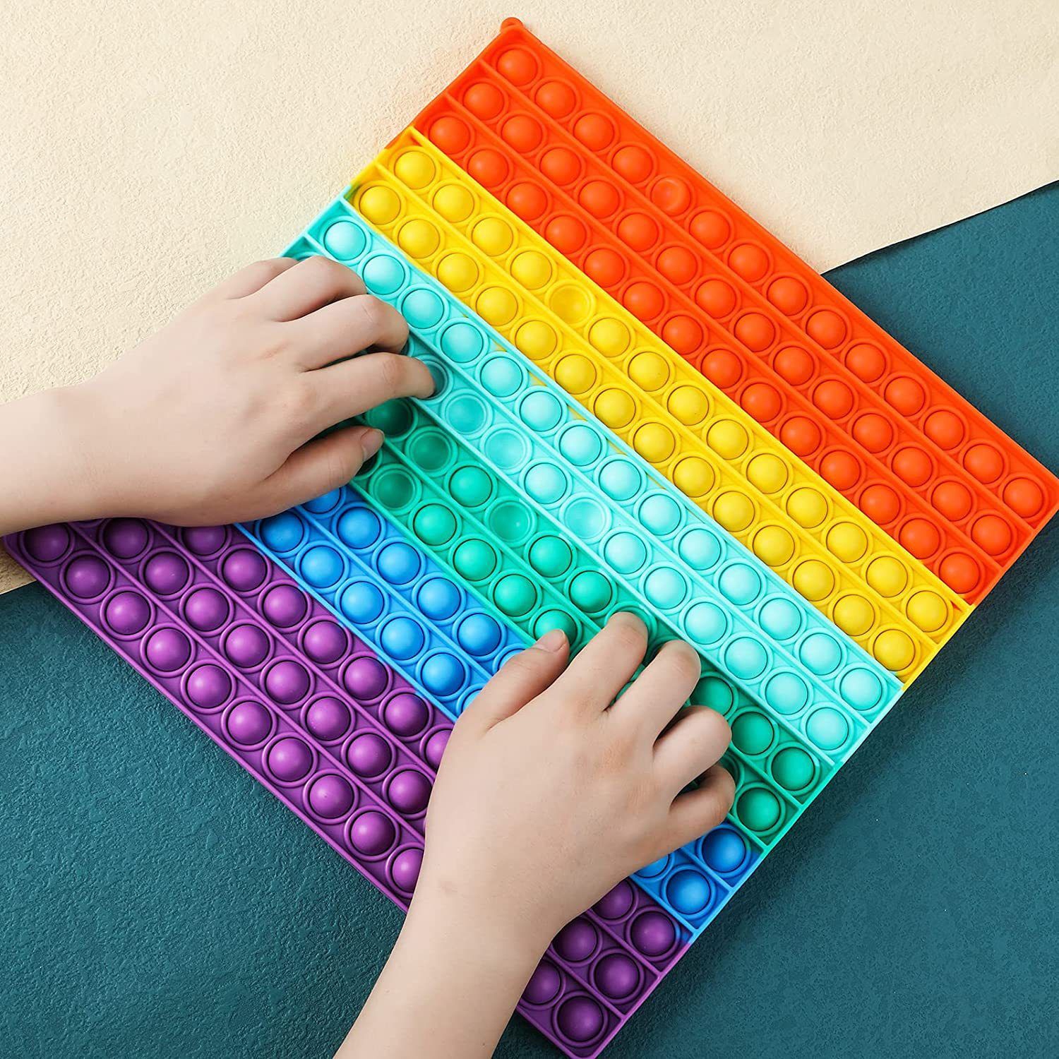 ZABAWKA SENSORYCZNA SQUARE 30X30 RAINBOW