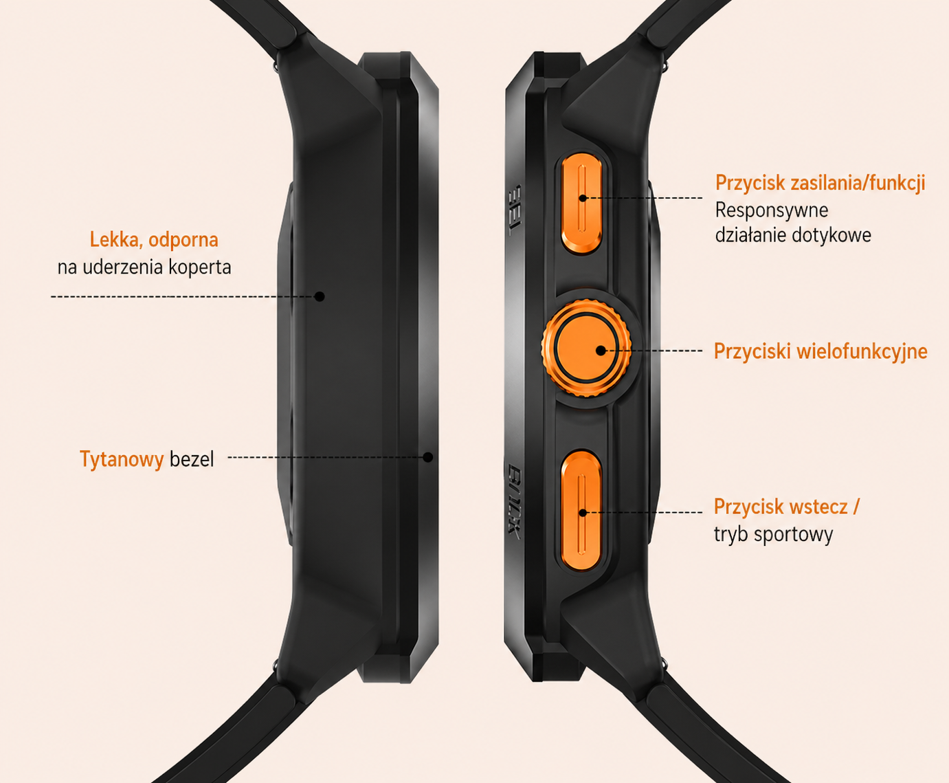CUBOT BEATBOX sportowy smartwatch z metalową kopertą