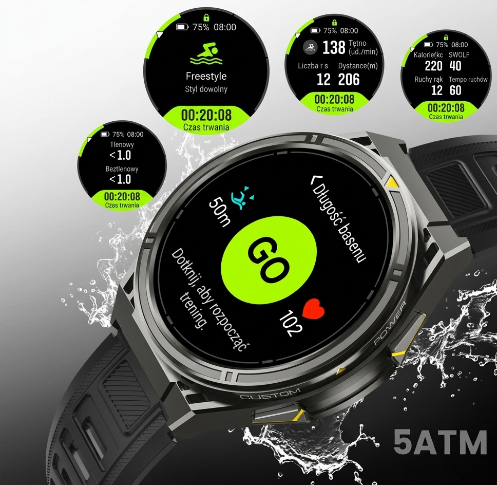 CUBOT GT5 ponad 100 trybów sportowych smartwatch sportowy do biegania roweru i treningu