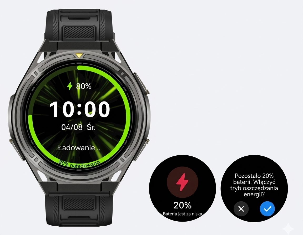 CUBOT GT5 bateria 500 mAh ładowanie magnetyczne smartwatch