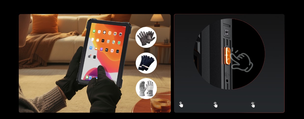 Obsługa tabletu w rękawicach Cubot KingKong Tab S Tablet do pracy w rękawicach