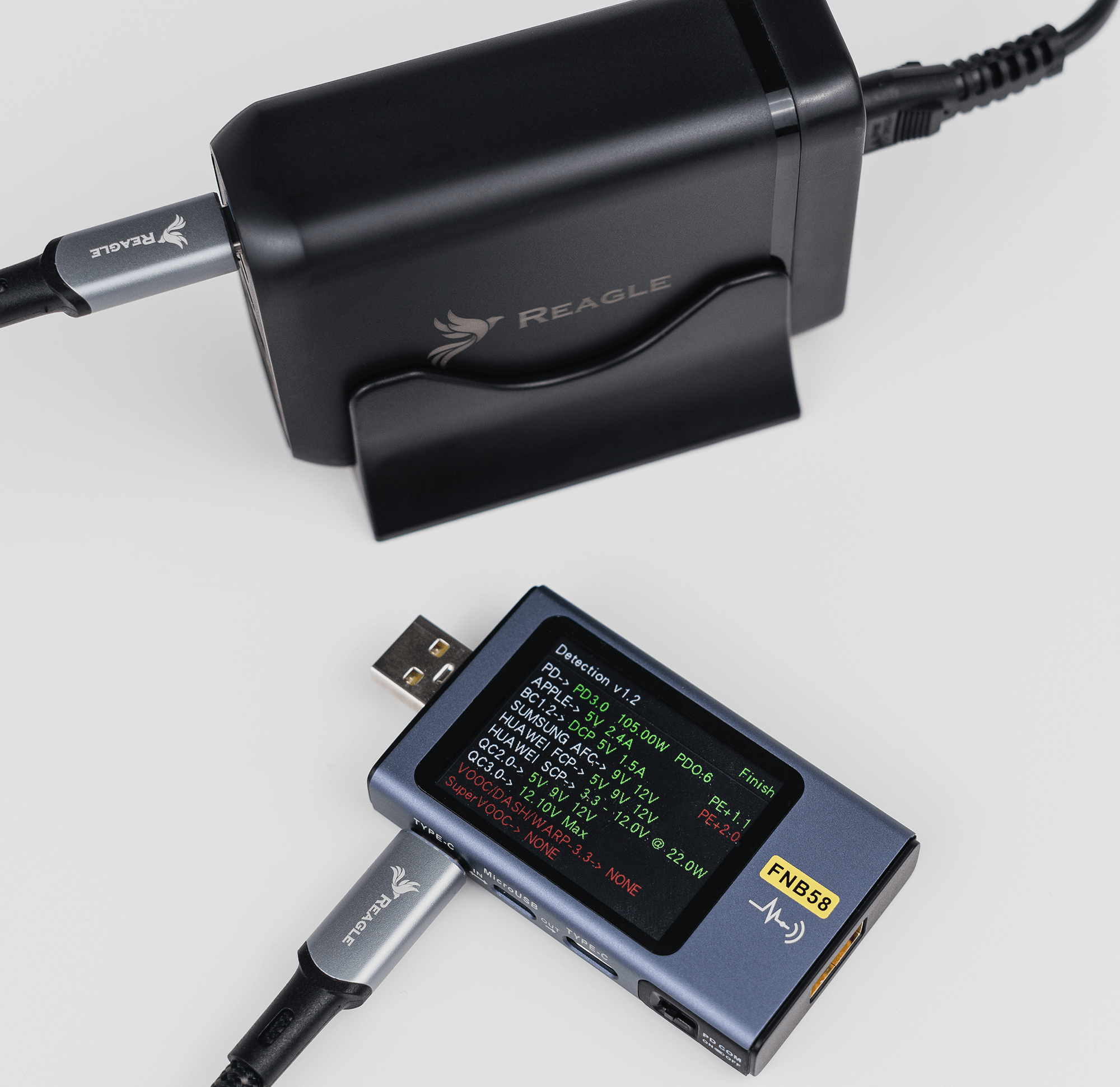 REAGLE SZYBKA ŁADOWARKA GaN 120W PD 3x USB C 3x QC 3.0 DO LAPTOPA IPHONE 65W MAC_1