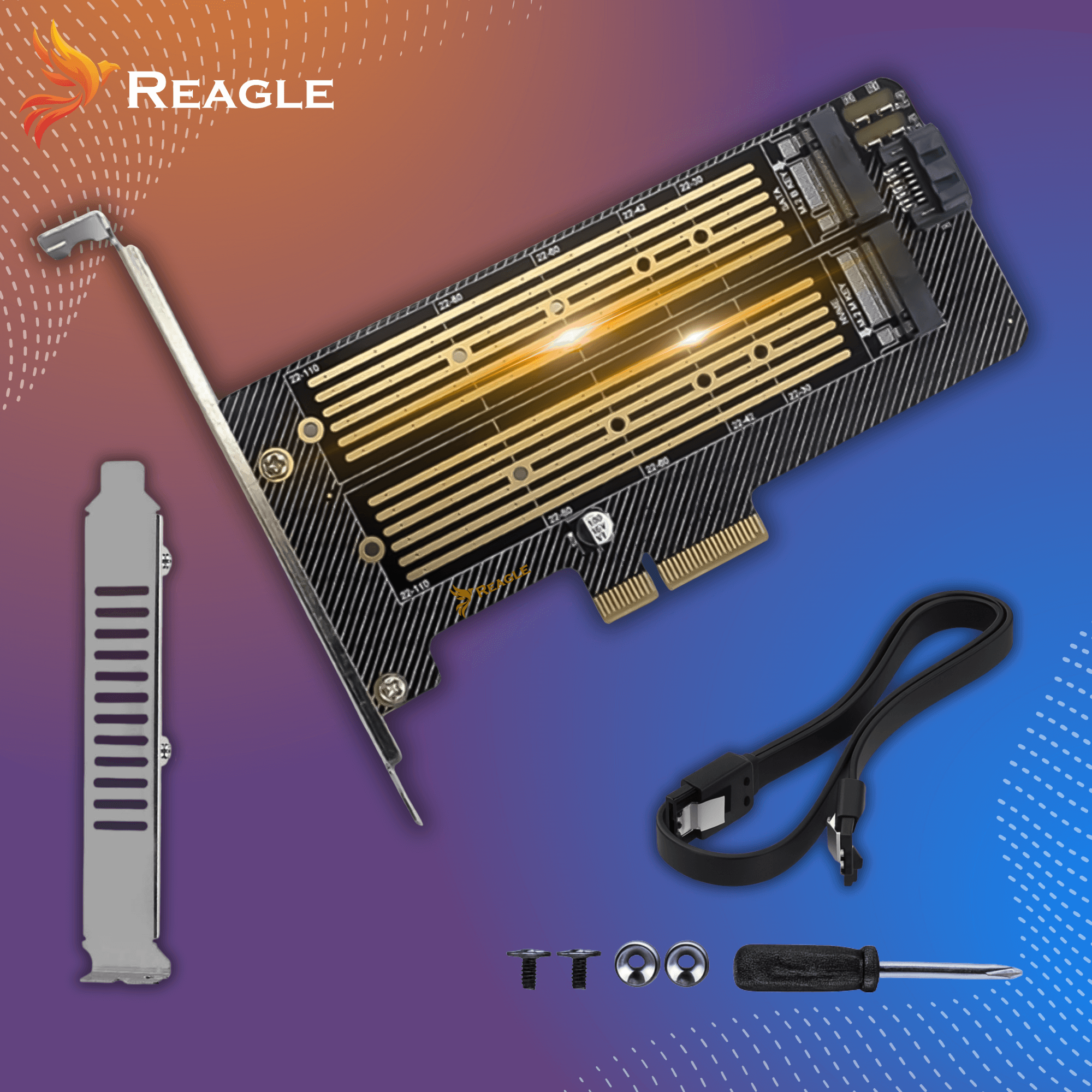 Reagle adapter M.2 NVMe SATA PCIe 4.0 karta SSD