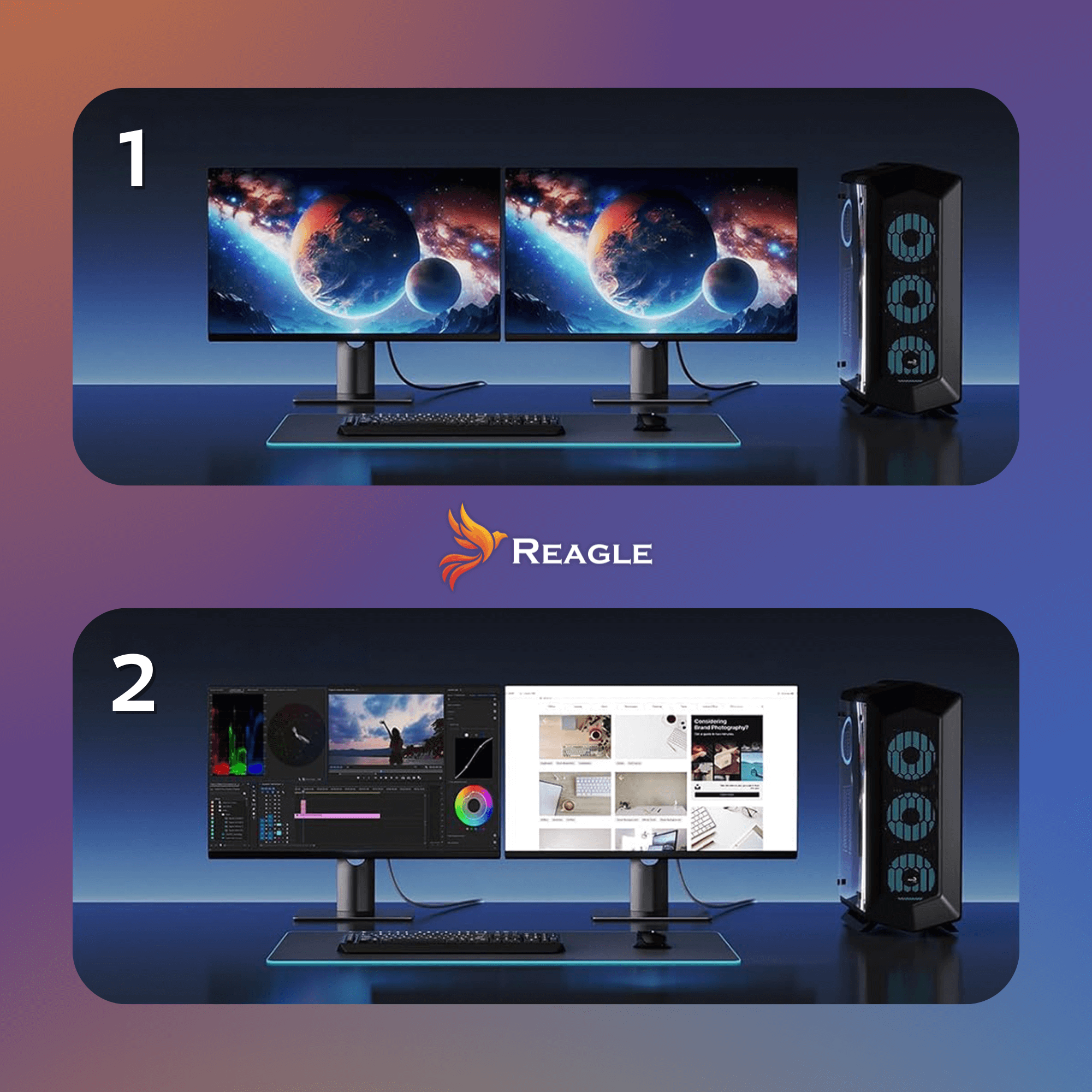 Kabel DisplayPort HDMI Reagle 2m 4K HDR