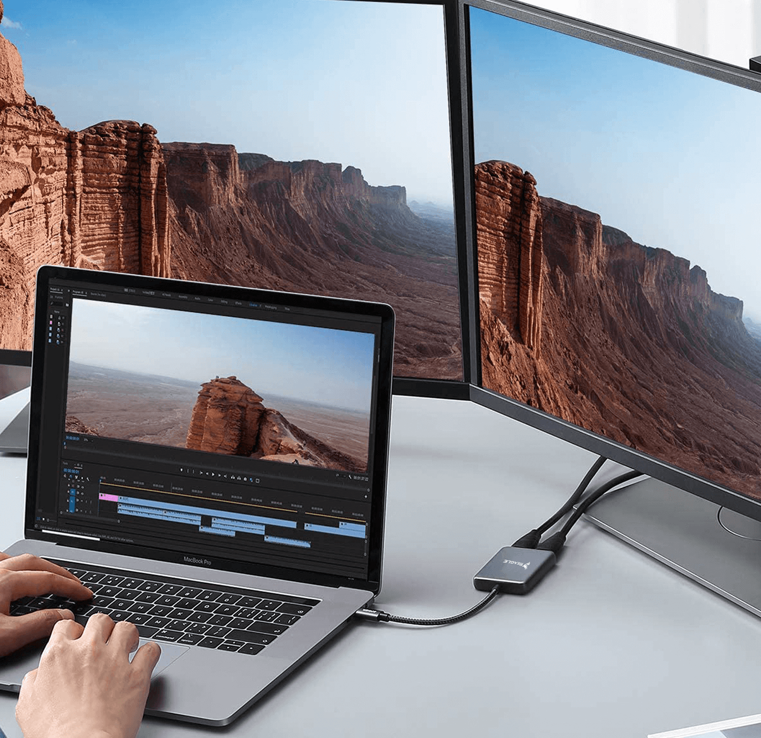 Reagle HUB USB-C Adapter Dual 2x HDMI 4K USB MacBook PD_2