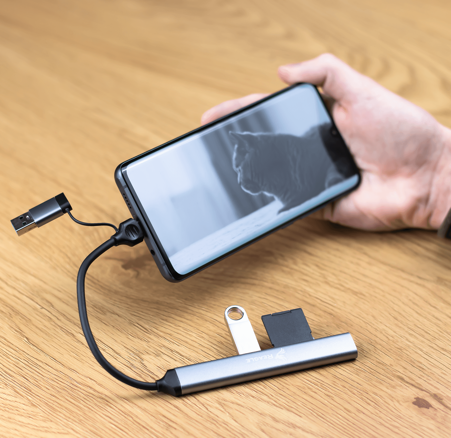 Reagle USB-C USB-A 2-in-1 HUB für 3x USB Anschlüsse SD TF Leser_2