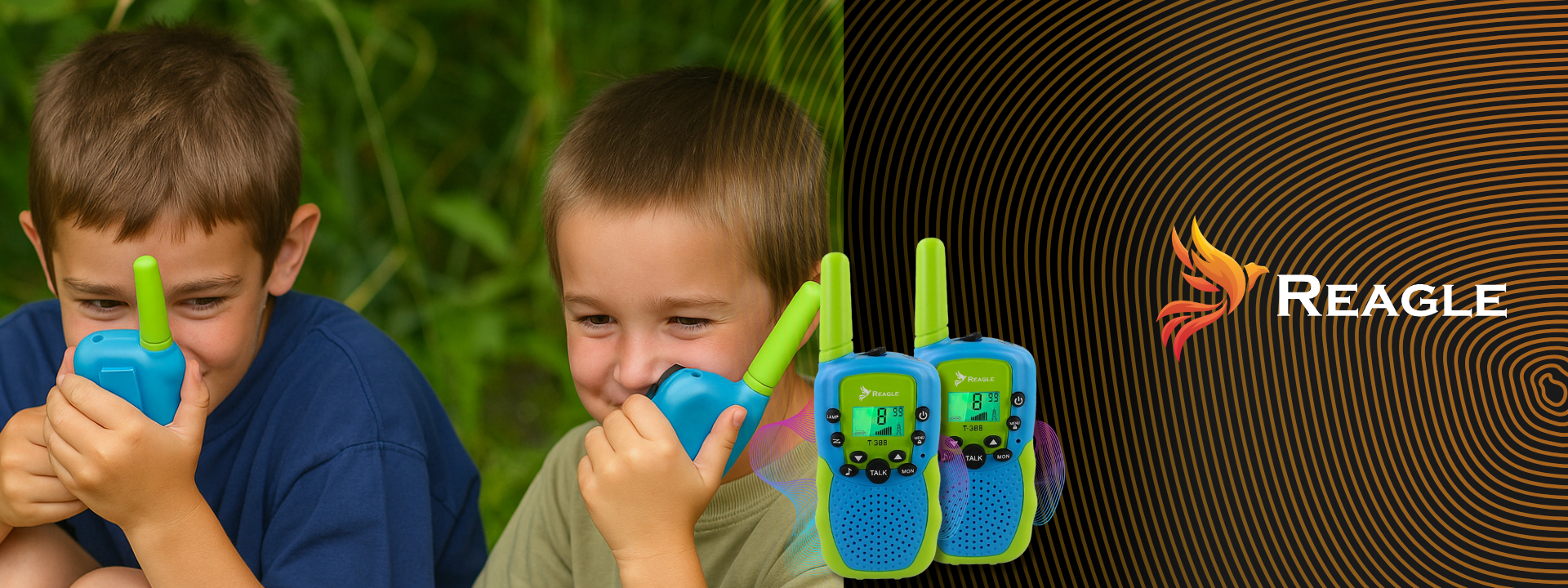 WALKIE TALKIE KRÓTKOFALÓWKI DLA DZIECI 2x ŁOKI TOKI DUŻY ZASIĘG DO 3KM VOX REAGLE_1