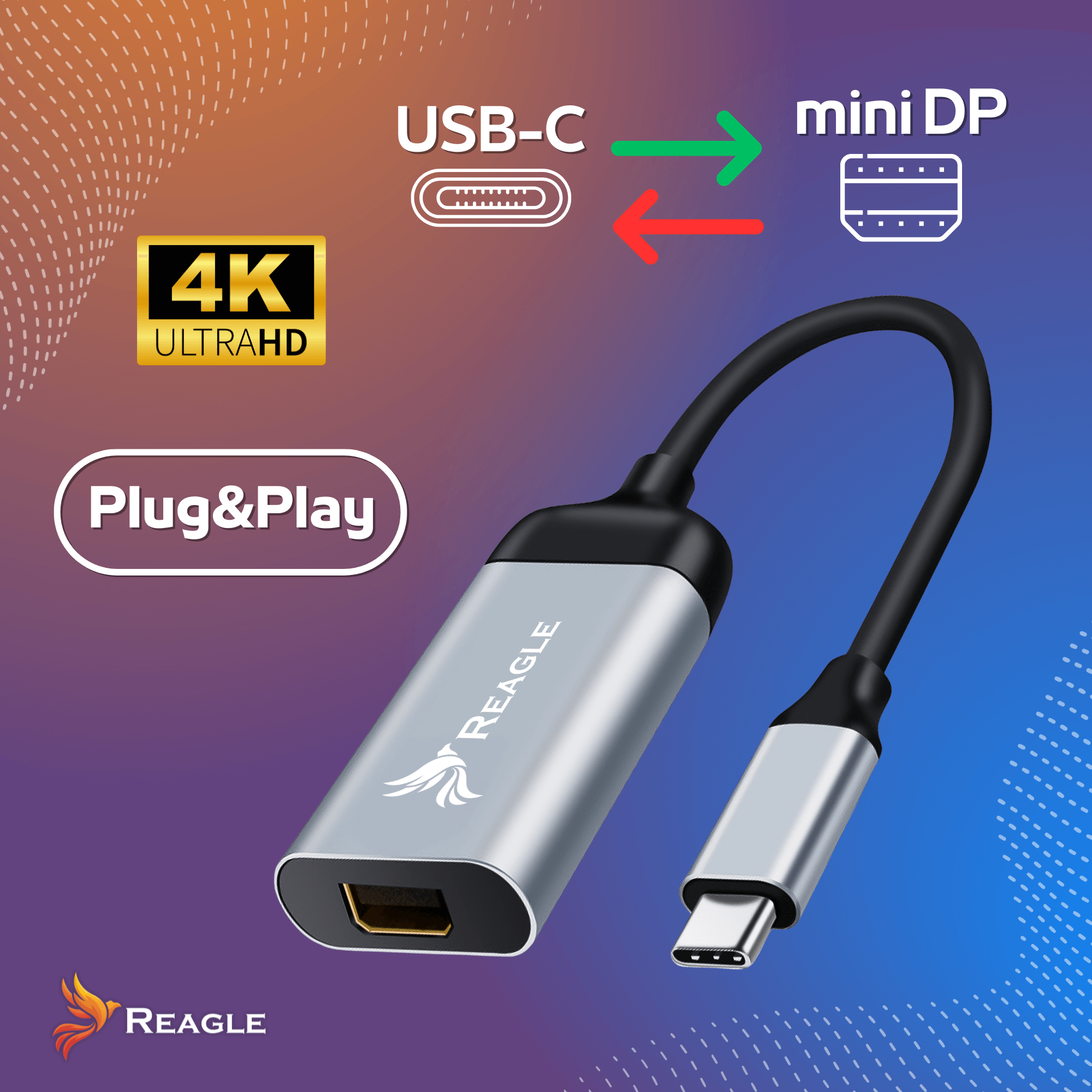 ADAPTER PRZEJŚCIÓWKA USB-C Mini DISPLAYPORT 4K 60Hz TYP-C 3.2 MHL MACBOOK_2