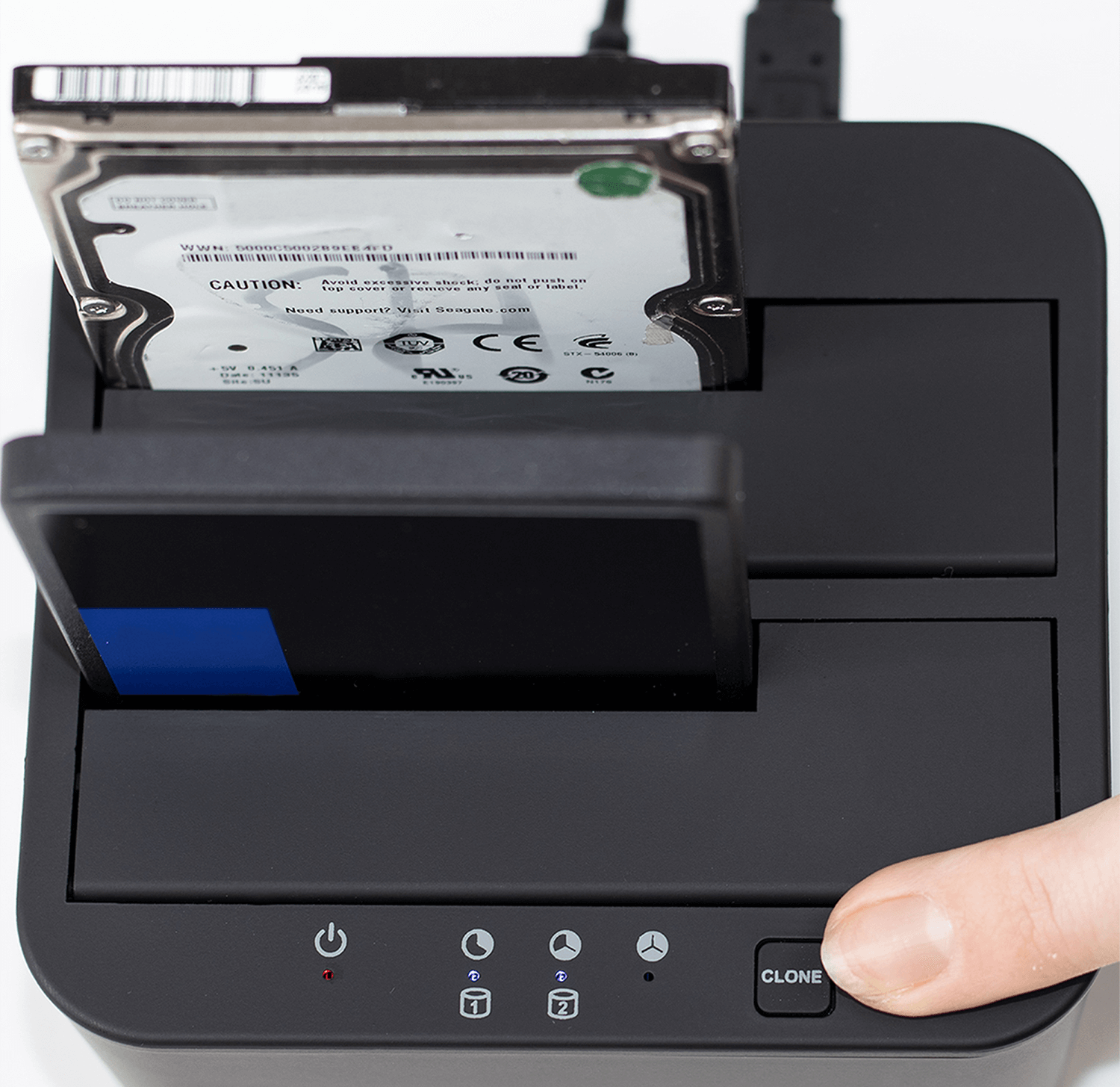 FIDECO Festplatten Dockingstation, USB3.0 SATA HDD Dockingstation für 2,5 und 3,5 Zoll SATA HDD/SSD, Dualschacht, Unterstützt Offline-Klonen und 2X 12TB Laufwerke_3