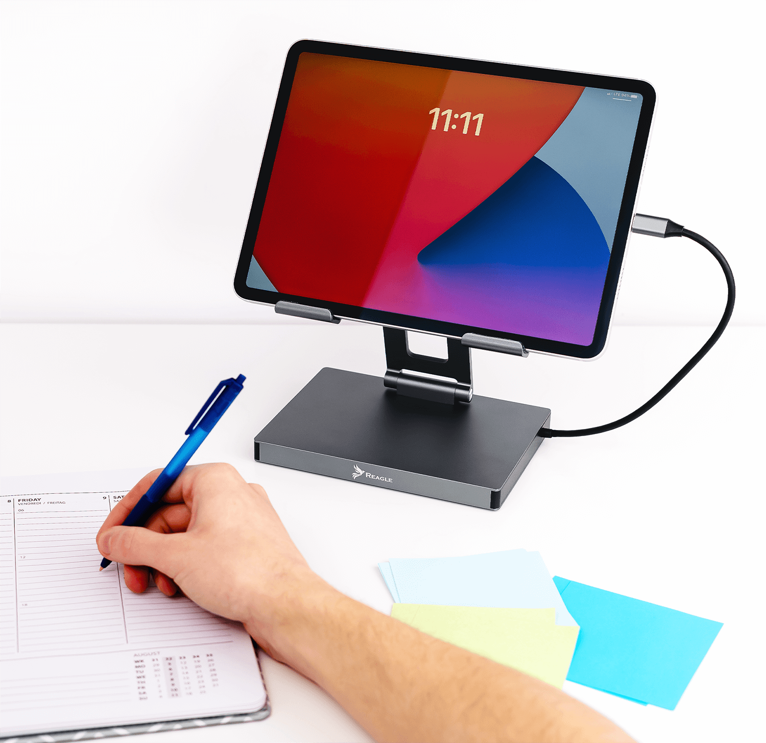 REAGLE ALUMINIUM IPAD TABLET STAND + HDMI 4K 60Hz PD USB-C HUB_2