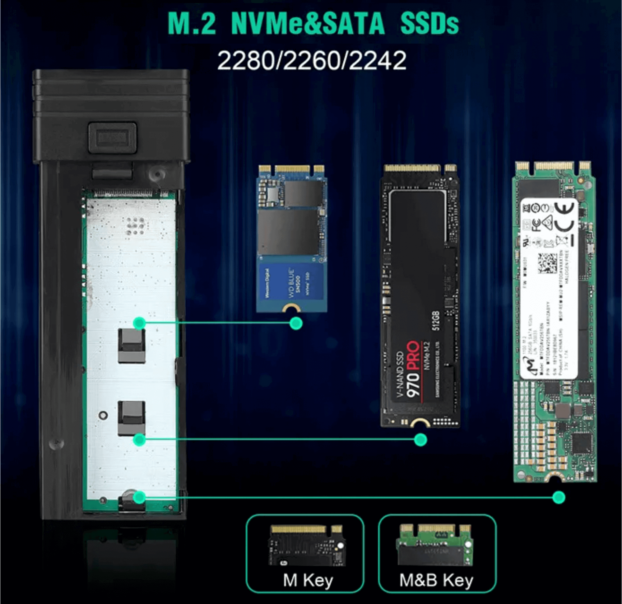 Reagle obudowa na dysk SSD NVME SATA M.2 HUB USB-C 3.1 M2_1