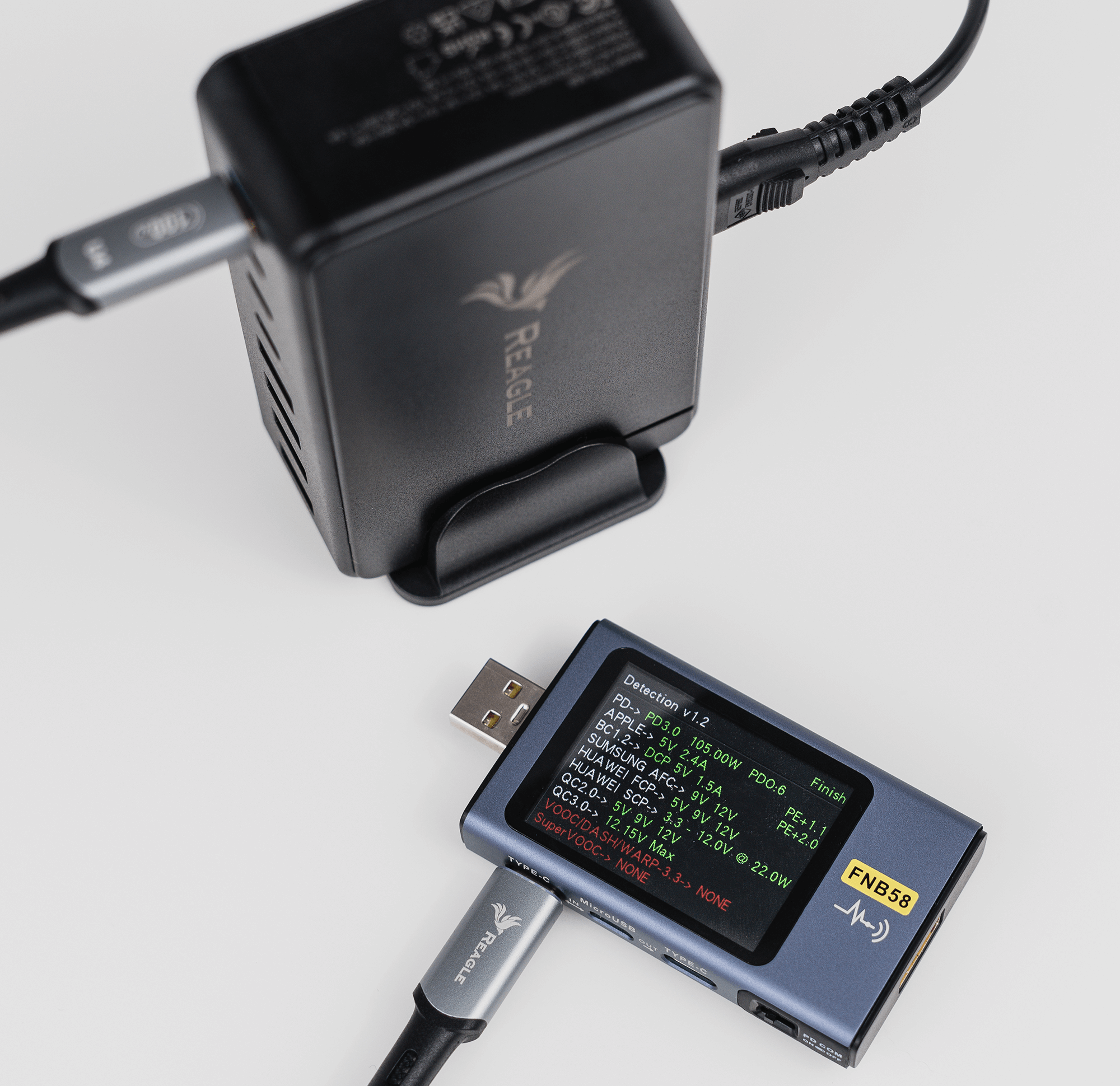 REAGLE SZYBKA ŁADOWARKA GaN 240W PD 4x USB C 4x QC 3.0 DO LAPTOPA IPHONE 100W MAC_1