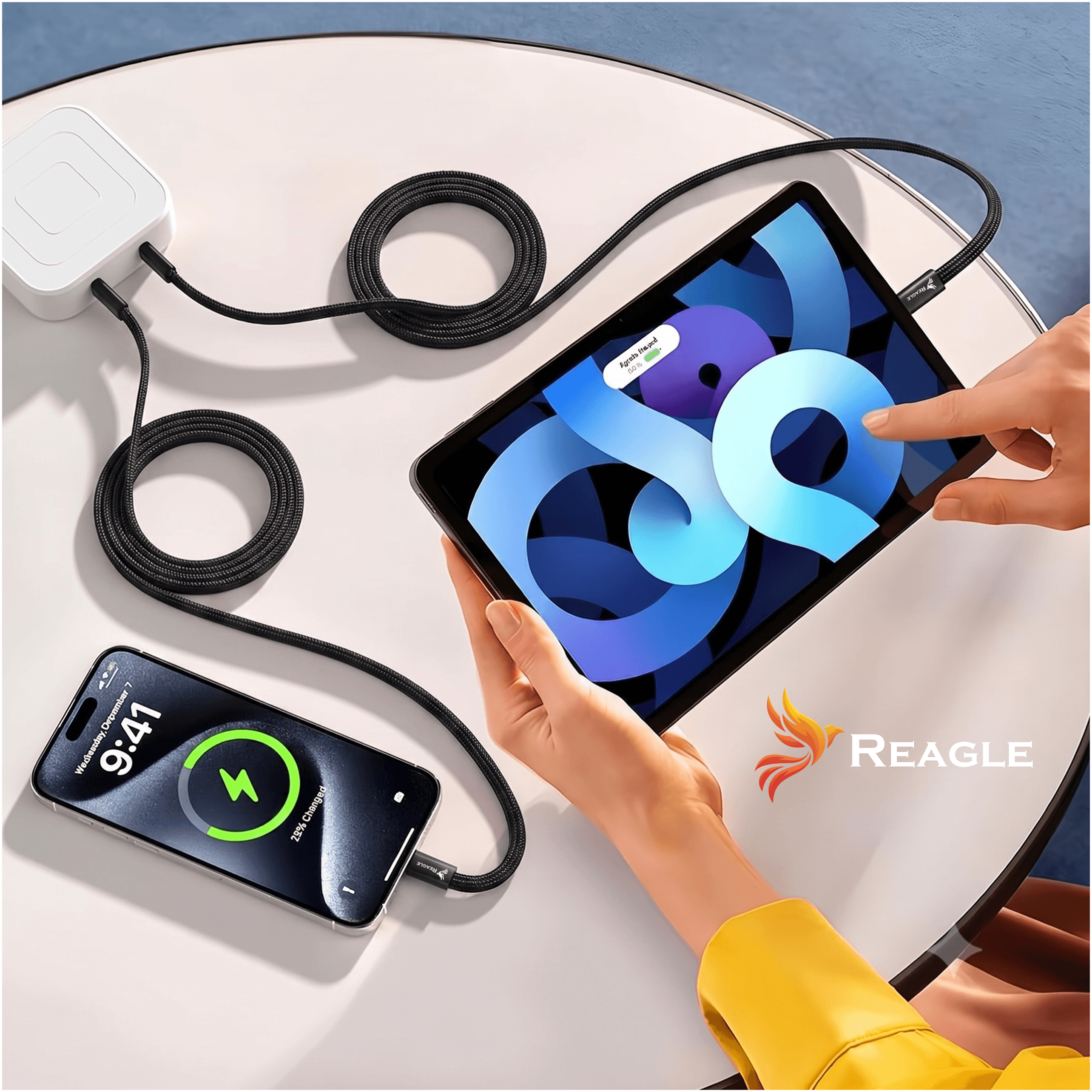 Kabel magnetyczny USB-C PD 100W zwijany 1m iPhone Samsung