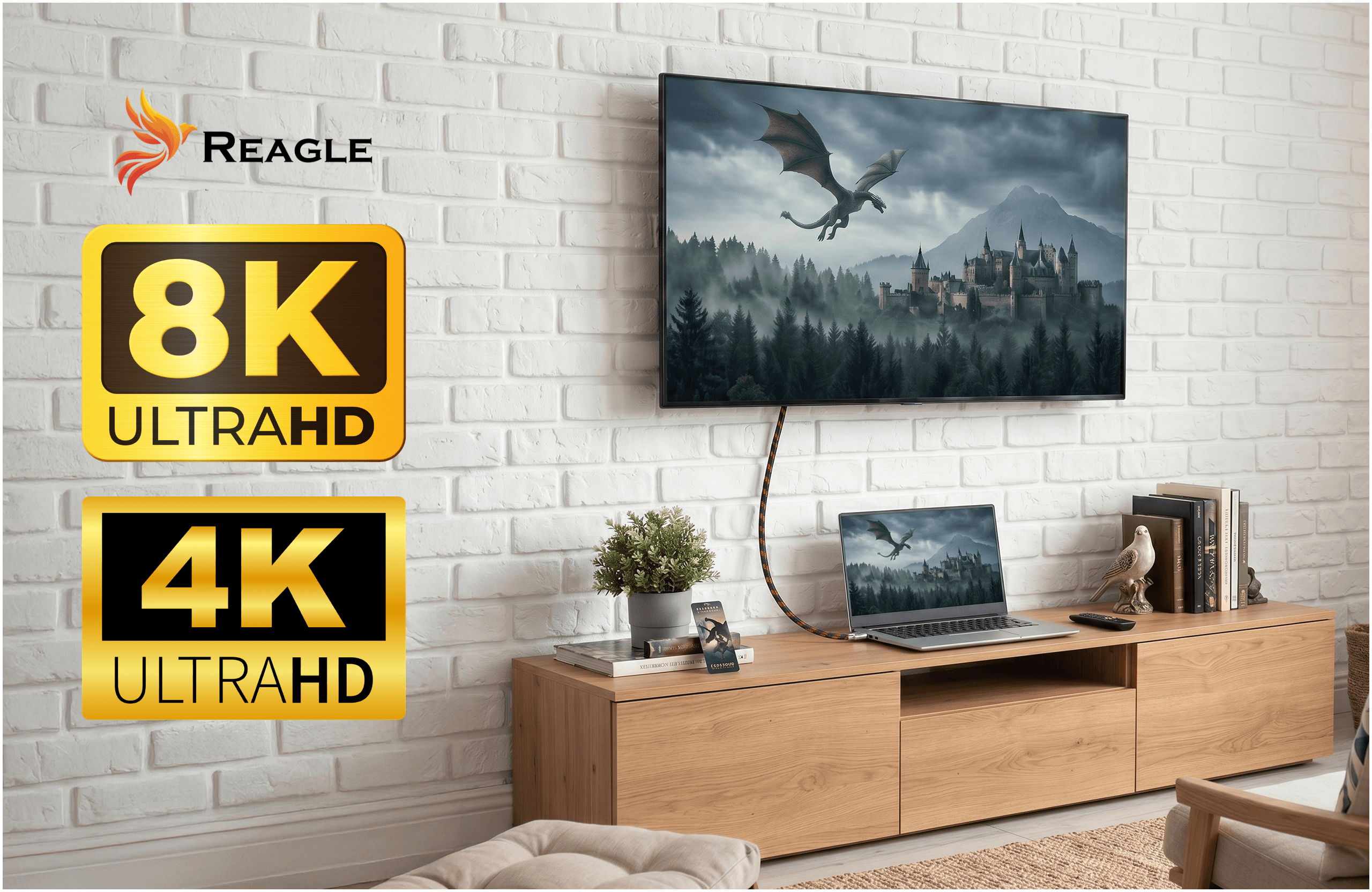 Reagle RHG300 kabel HDMI 2.1 8K 60Hz 4K 144Hz 2K 240Hz