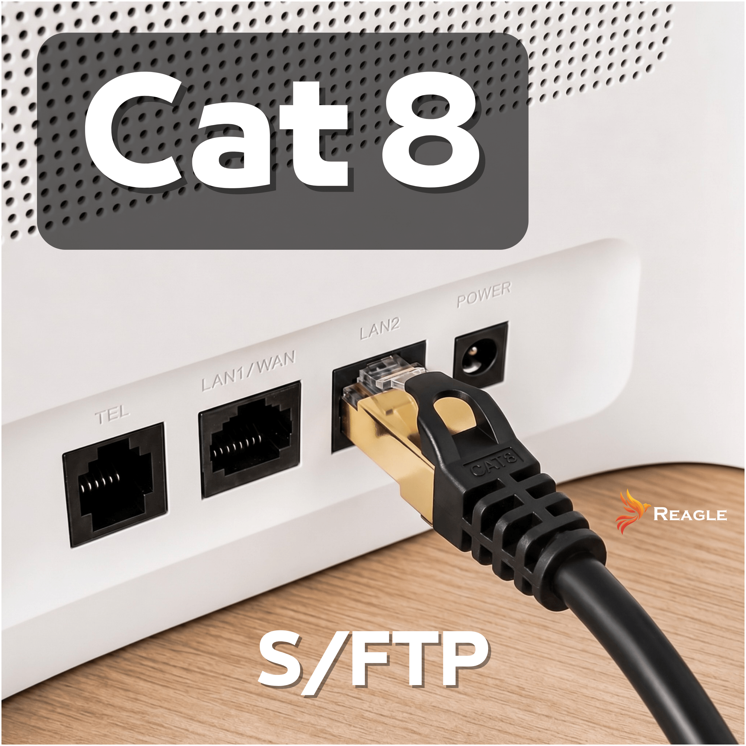 Kabel Ethernet LAN RJ45 Cat 8 SFTP 40Gbps Reagle RE1000M 10m