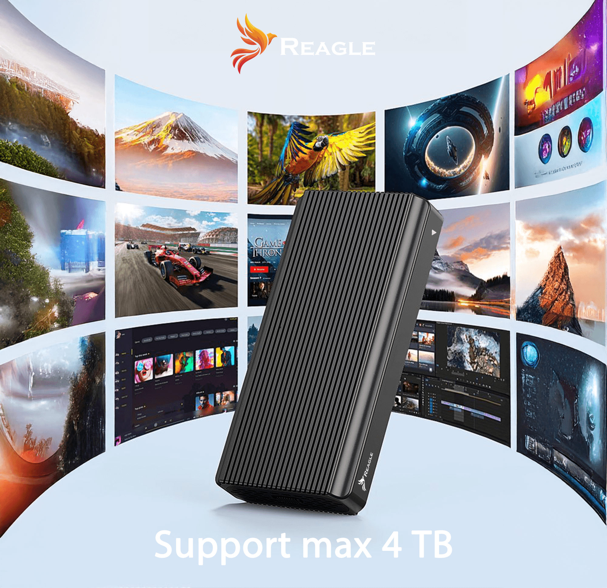 REAGLE OBUDOWA KIESZEŃ NA DYSK SSD NVME PCIe M.2 USB-C 4.0 Thunderbolt 4, 40 Gb/s_3