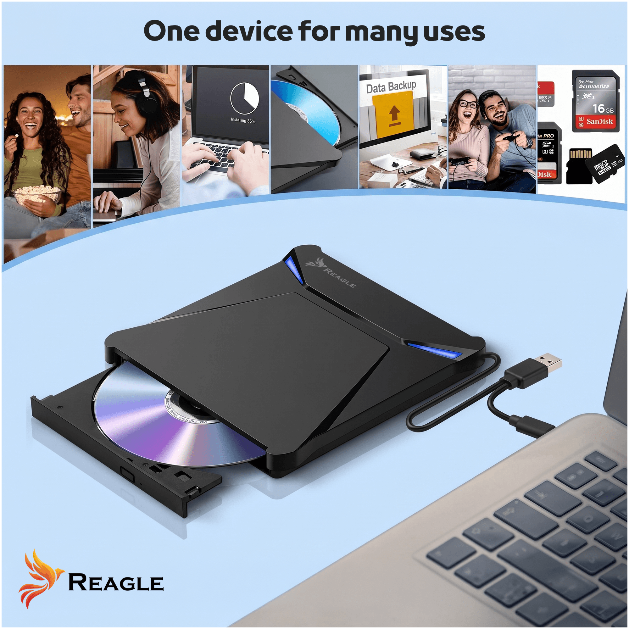 Zewnętrzny napęd DVD/CD USB 3.0 do laptopa i PC