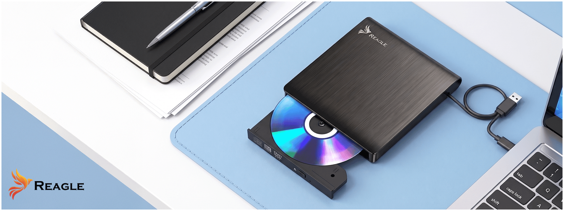 Reagle zewnętrzny napęd DVD CD RW USB laptop