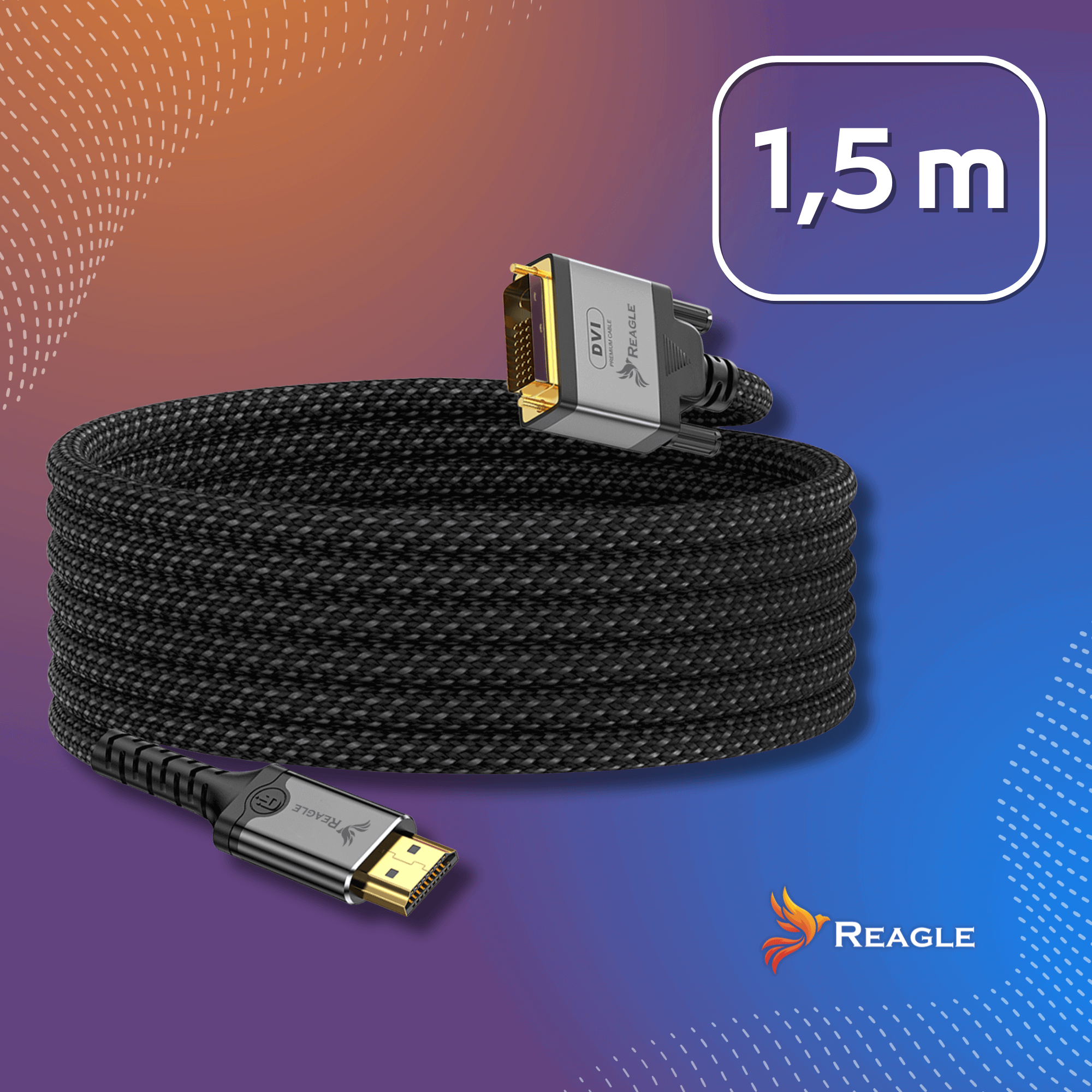 Reagle HDMI zu DVI 1.5M Bi-direktionales DVI-HDMI 24+1 Kabel_3