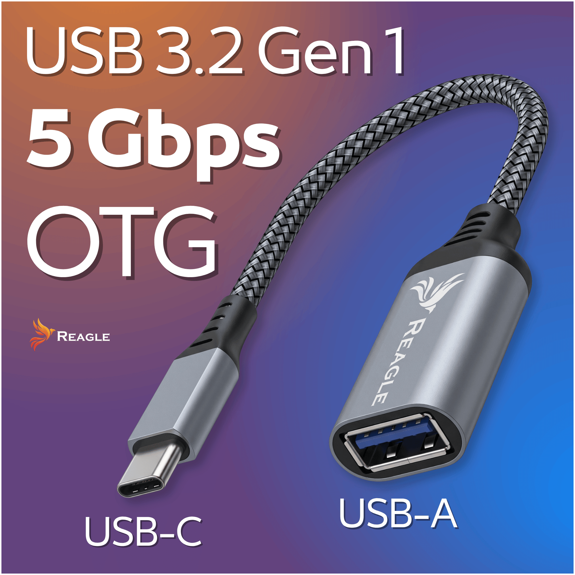 Reagle RPCA20P adapter USB-C do USB-A 20 cm