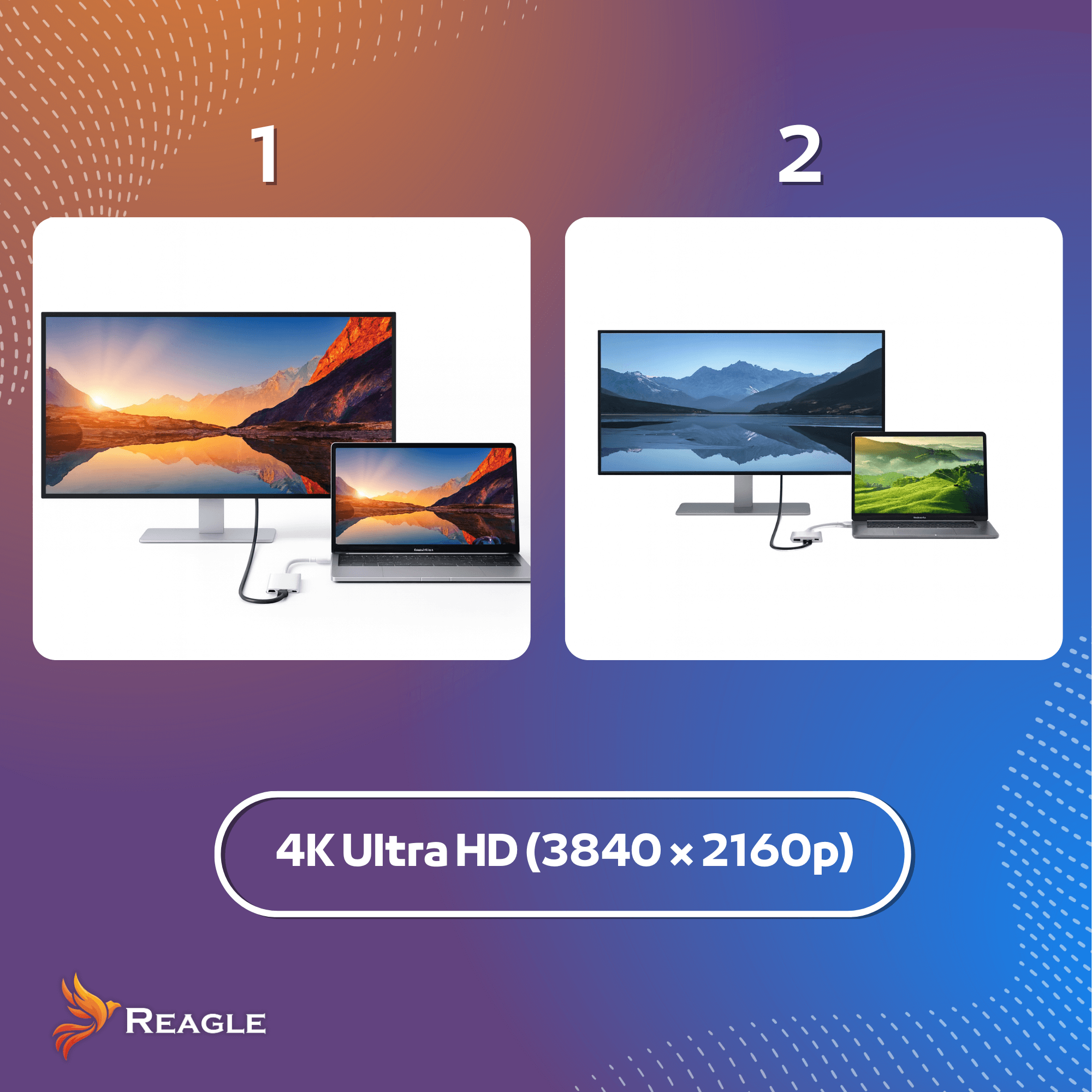 ADAPTER PRZEJŚCIÓWKA USB C MHL HDMI 4K 60Hz DO MACBOOK THUNDERBOLT AV PD 100W REAGLE_3