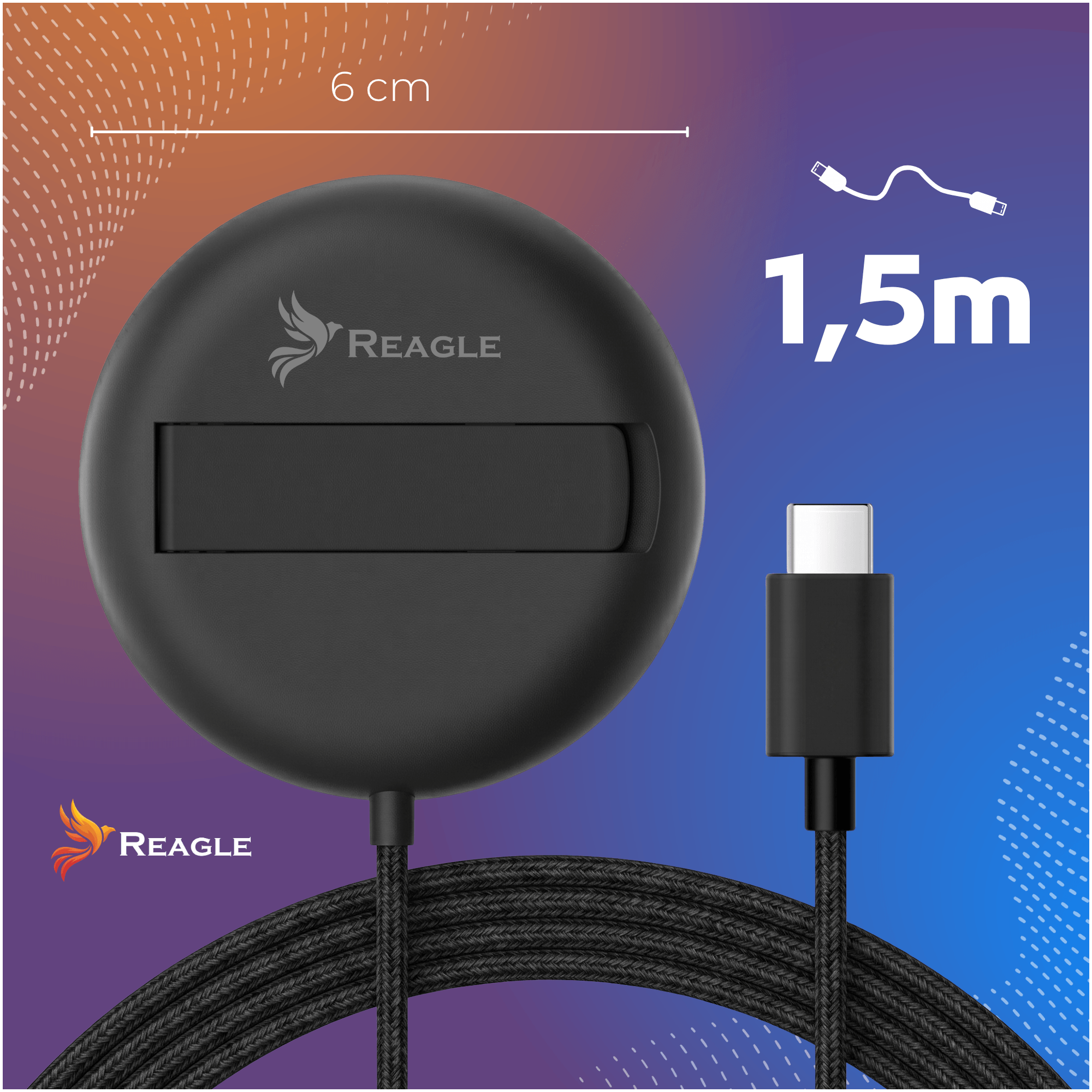 Ładowarka indukcyjna MagSafe / Qi2 15 W USB-C do Apple i Samsung