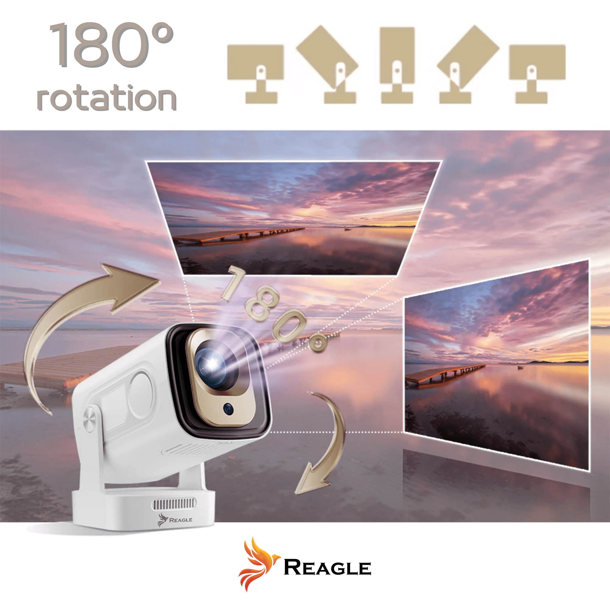 Reagle R-MOVIELUM-P30 projektor obrót 180 stopni