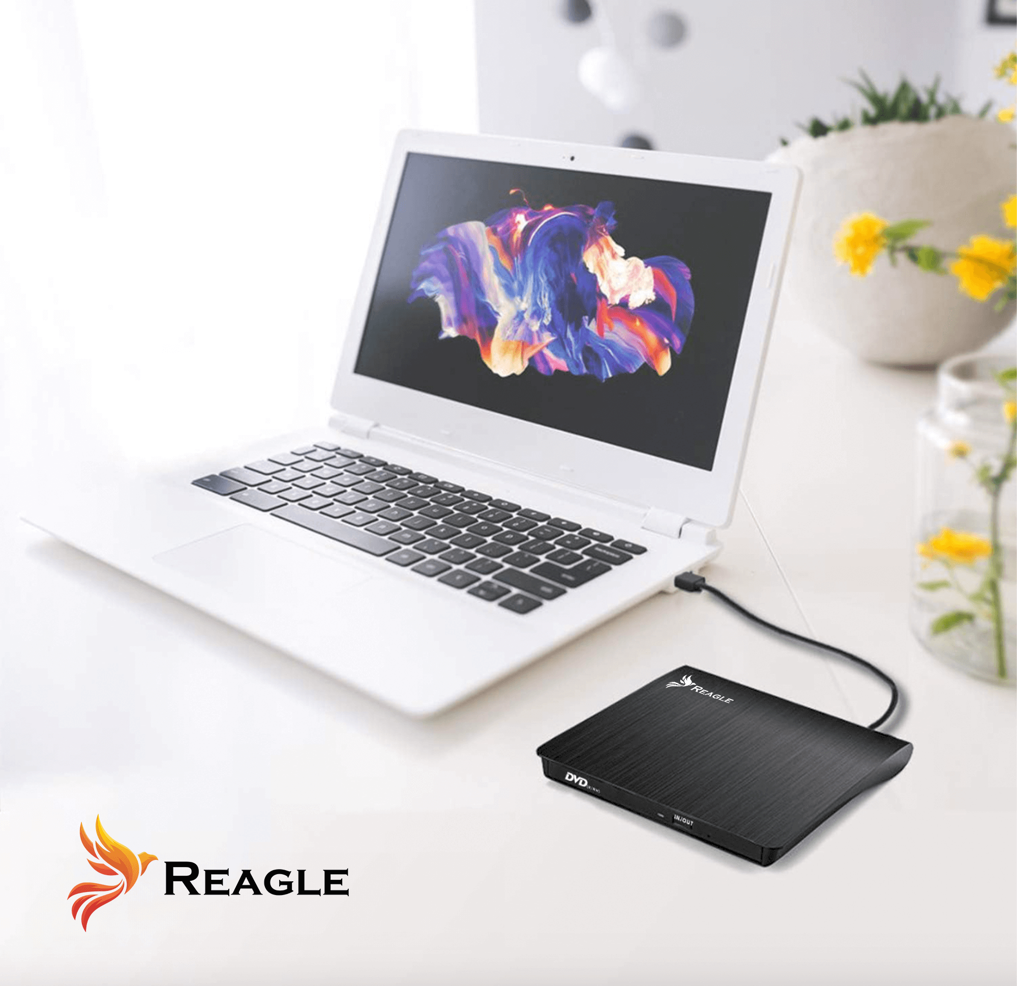 REAGLE NAPĘD CD DVD ZEWNĘTRZNY USB-C 2w1 NAGRYWARKA PRZENOŚNY DO LAPTOPA_3