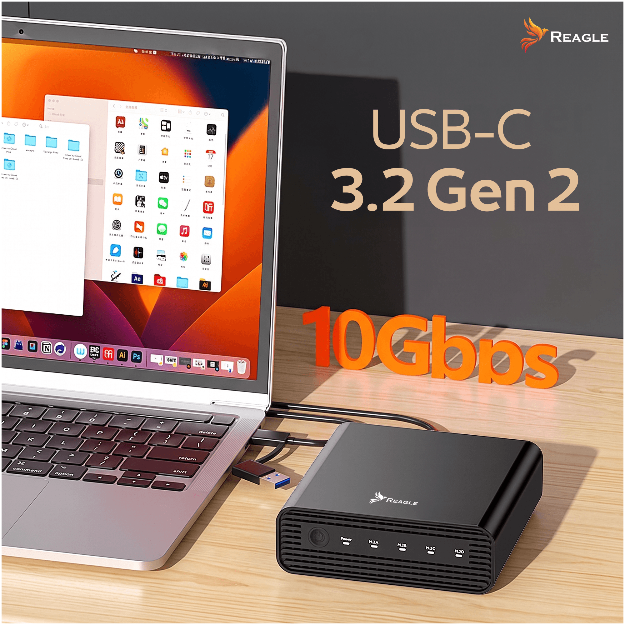 Kieszeń SSD M.2 NVMe 4 dyski USB-C 10Gbps