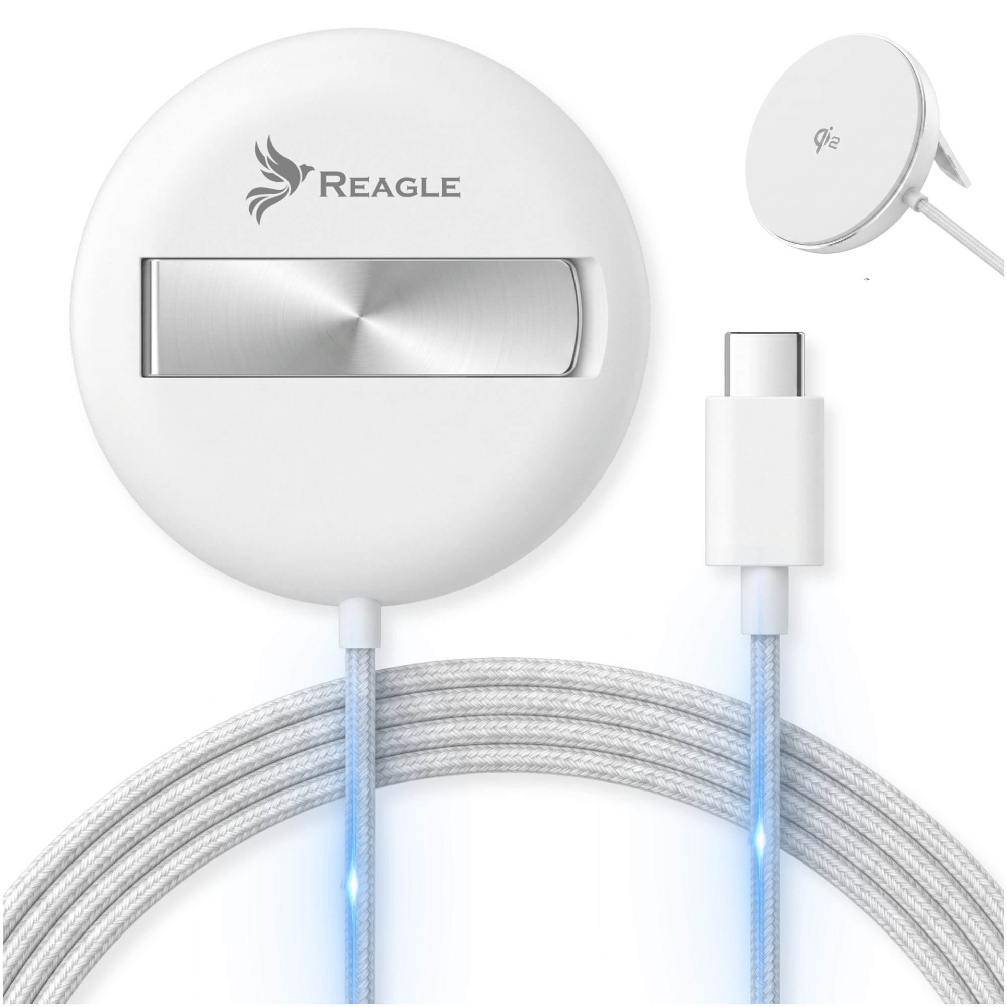 Ładowarka indukcyjna MagSafe / Qi2 15 W USB-C do Apple i Samsung - kolor biały