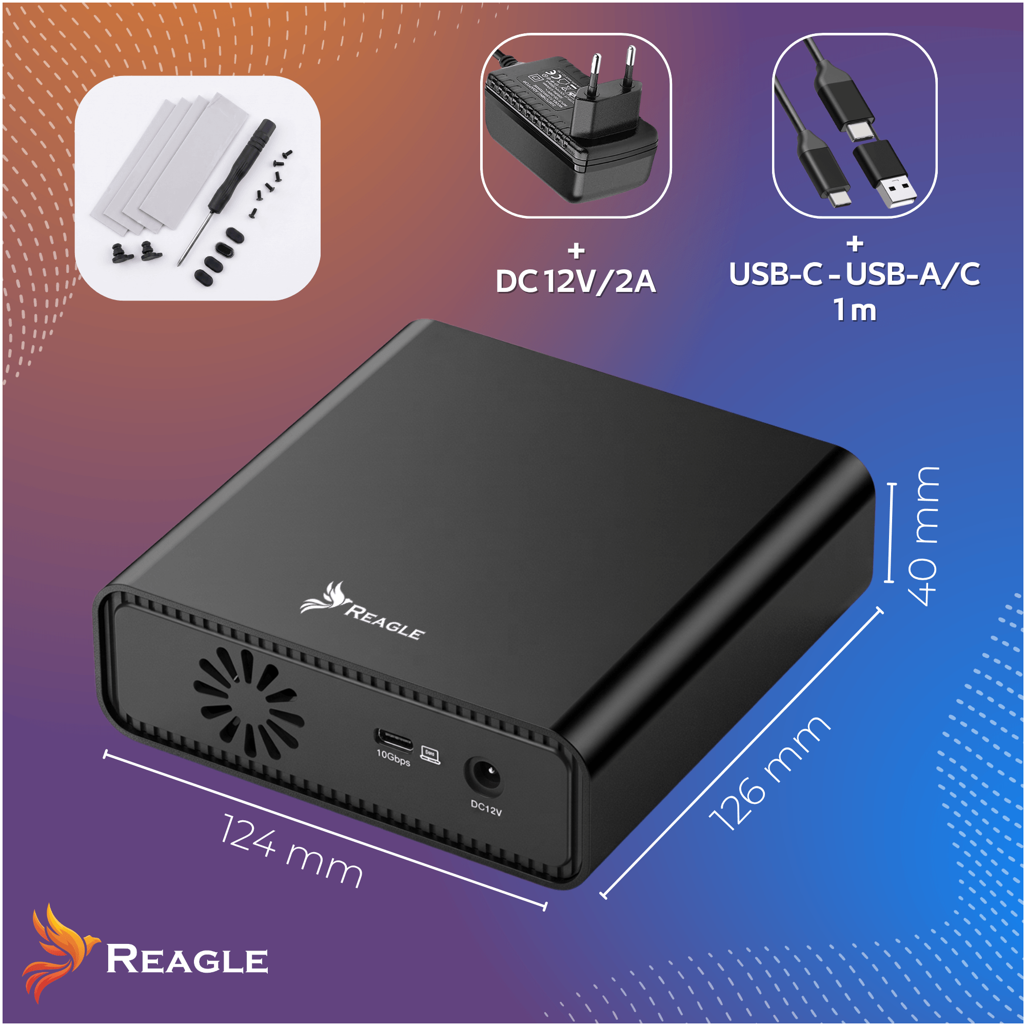 Kieszeń SSD M.2 NVMe 4 dyski USB-C 10Gbps