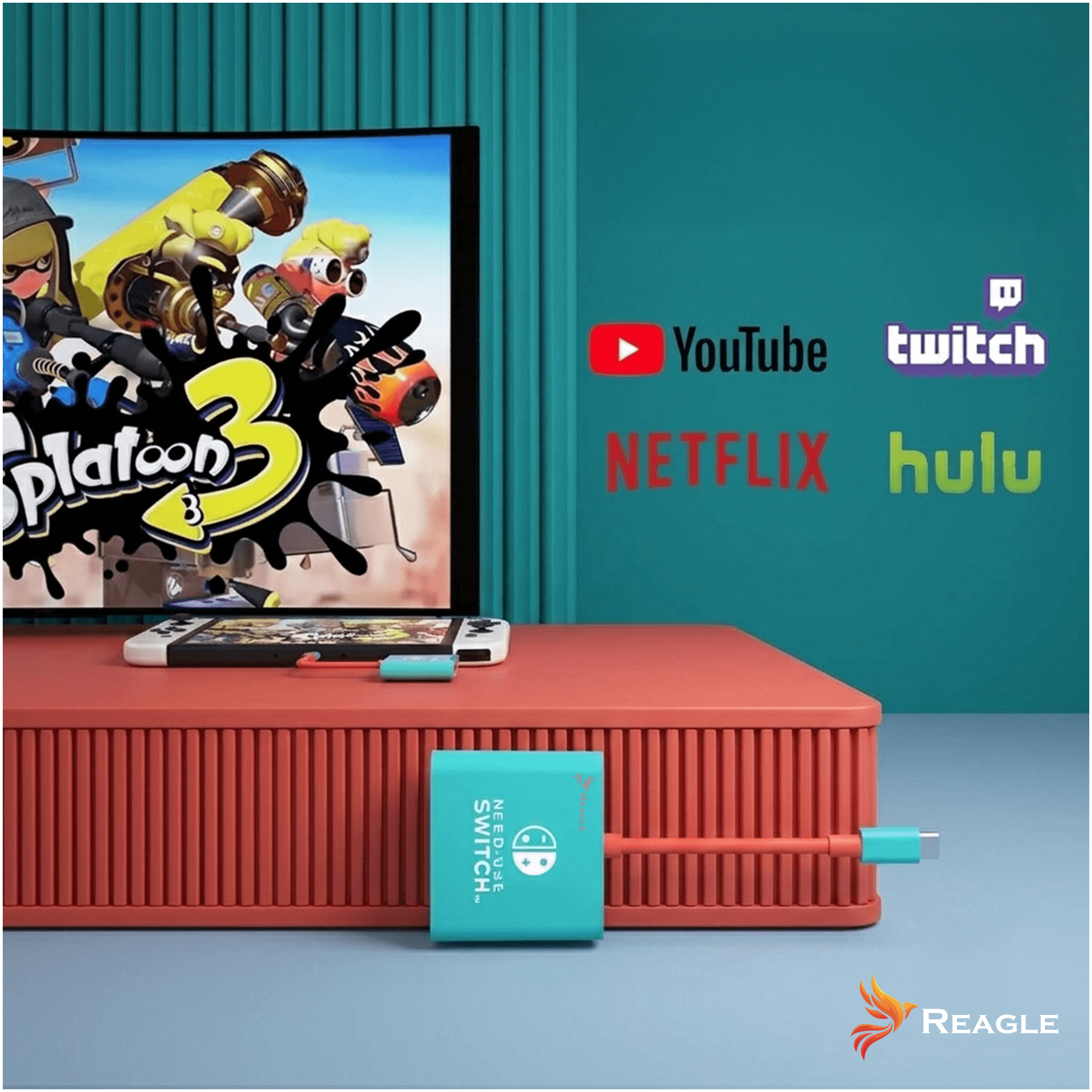 Adapter USB-C HDMI 4K 60Hz PD 100W USB 3.0 Nintendo Switch 2