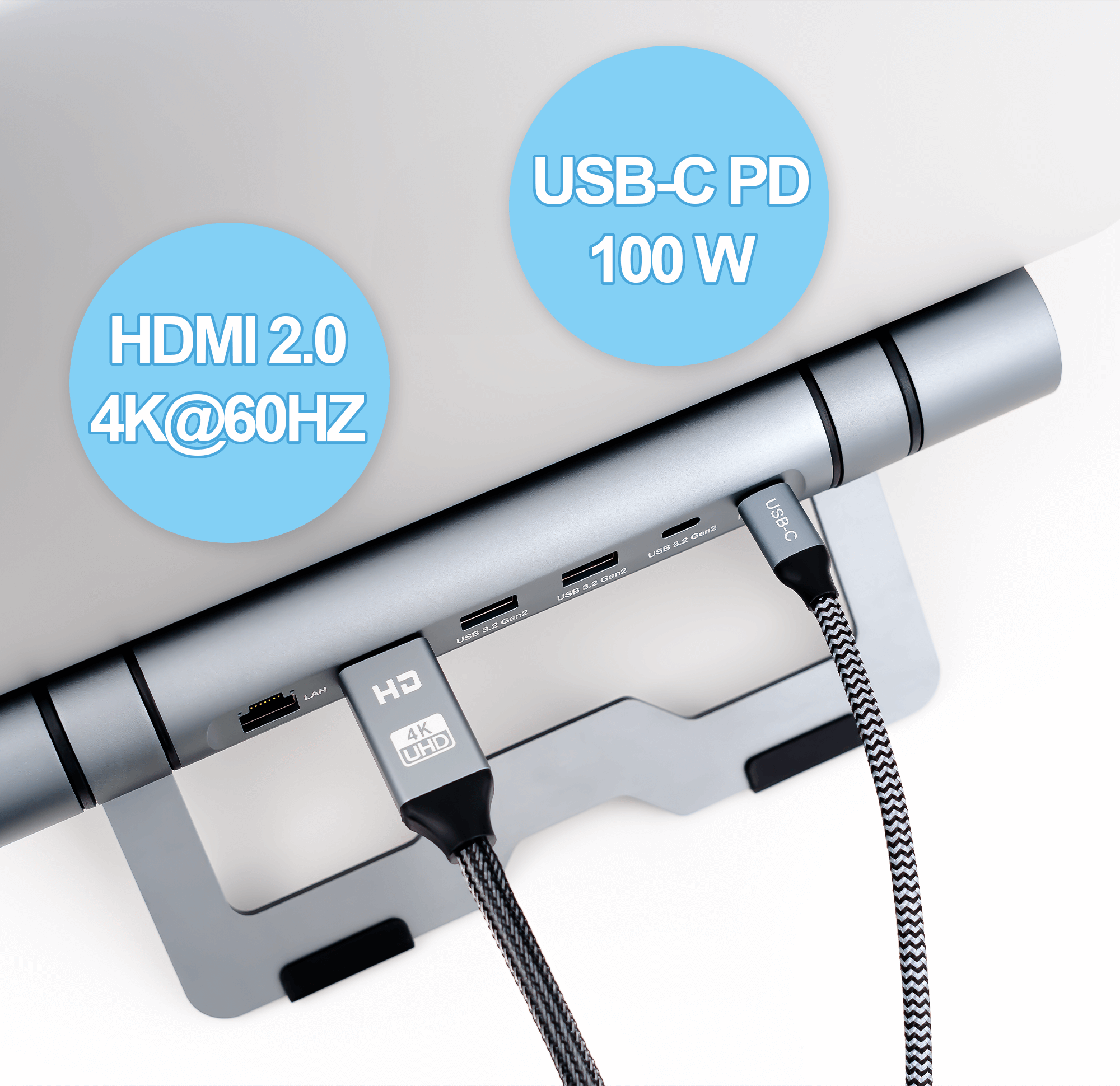 REAGLE PODSTAWKA POD LAPTOP REGULOWANA STOJAK MACBOOK HUB HDMI PD LAN USB-C_1