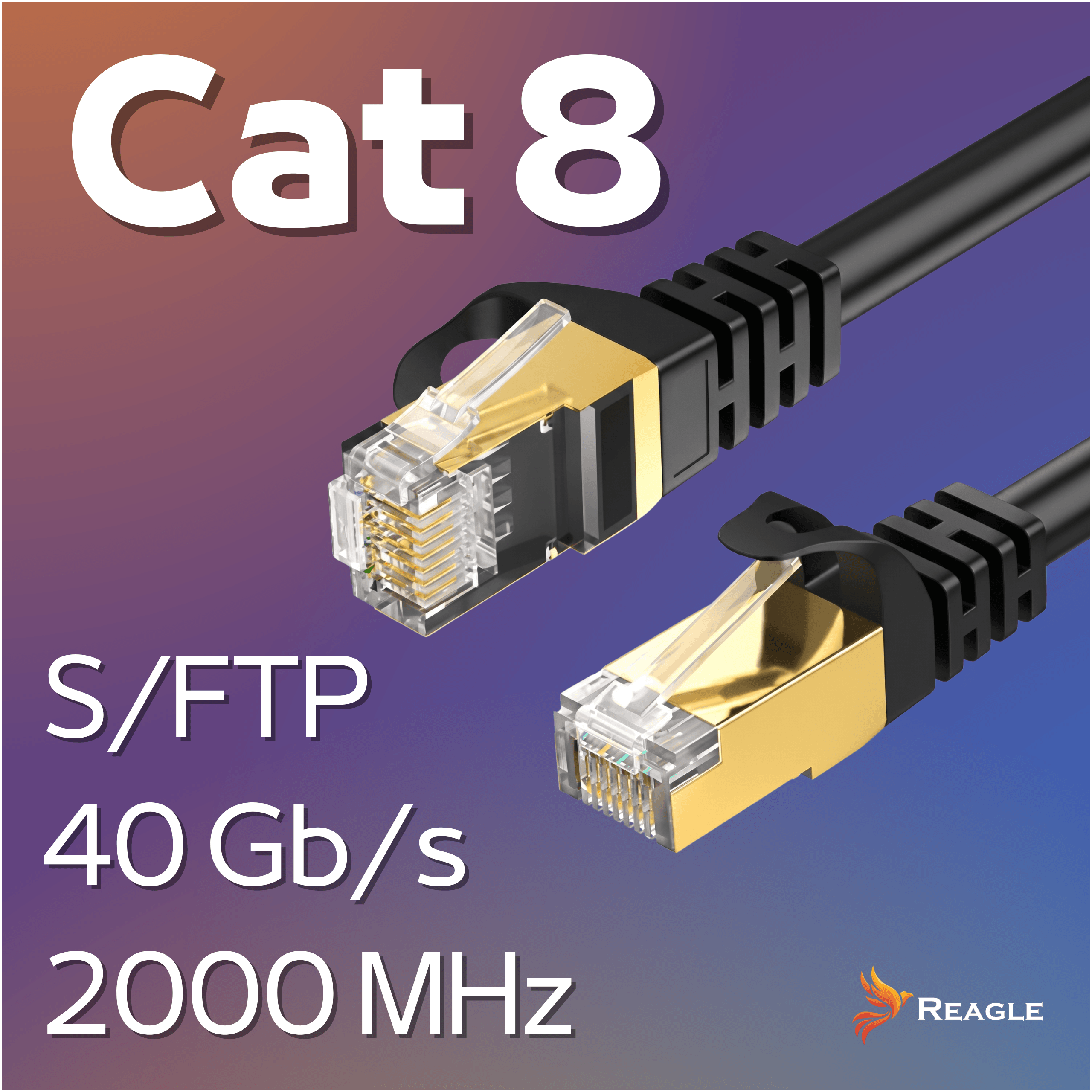 Kabel Ethernet LAN RJ45 Cat 8 SFTP 40Gbps Reagle RE1000M 10m