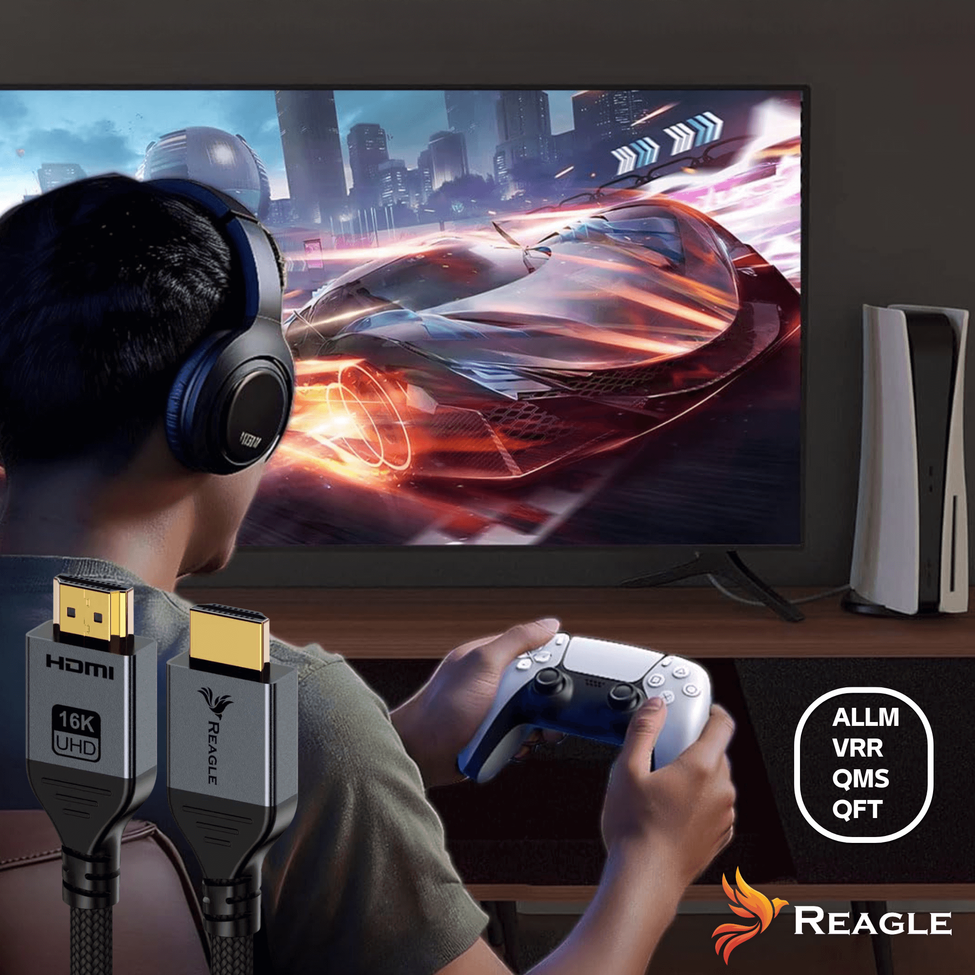 KABEL HDMI 2.2 PRZEWÓD 2M 96 Gbit/s 16K 4K 480Hz HDR10+ DOLBY HDCP 2.3 2.1_3