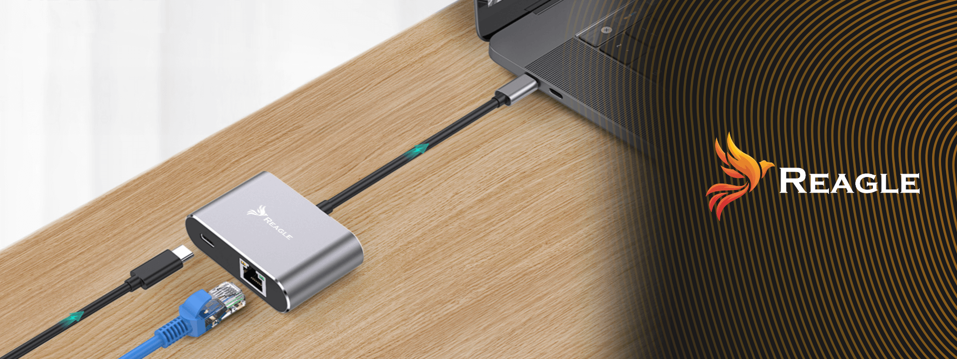 PRZEJŚCIÓWKA USB-C ETHERNET ADAPTER KARTA SIECIOWA USB LAN RJ45 2.5G PD100W REAGLE_1