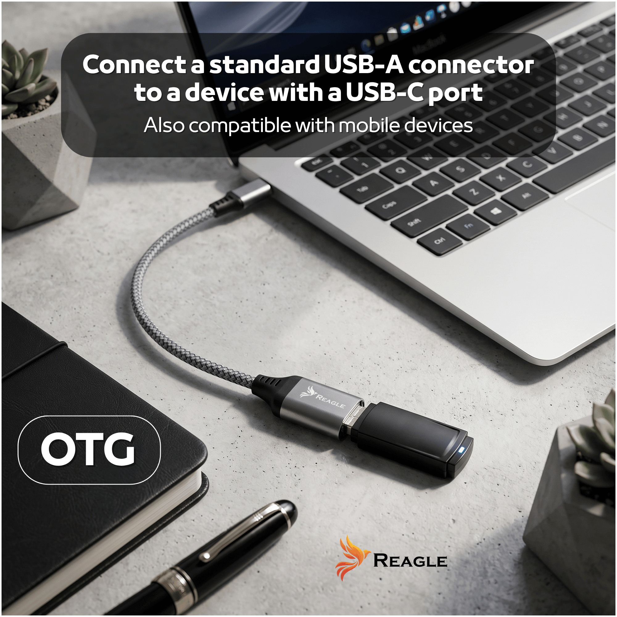 Reagle RPCA20P adapter USB-C USB-A OTG