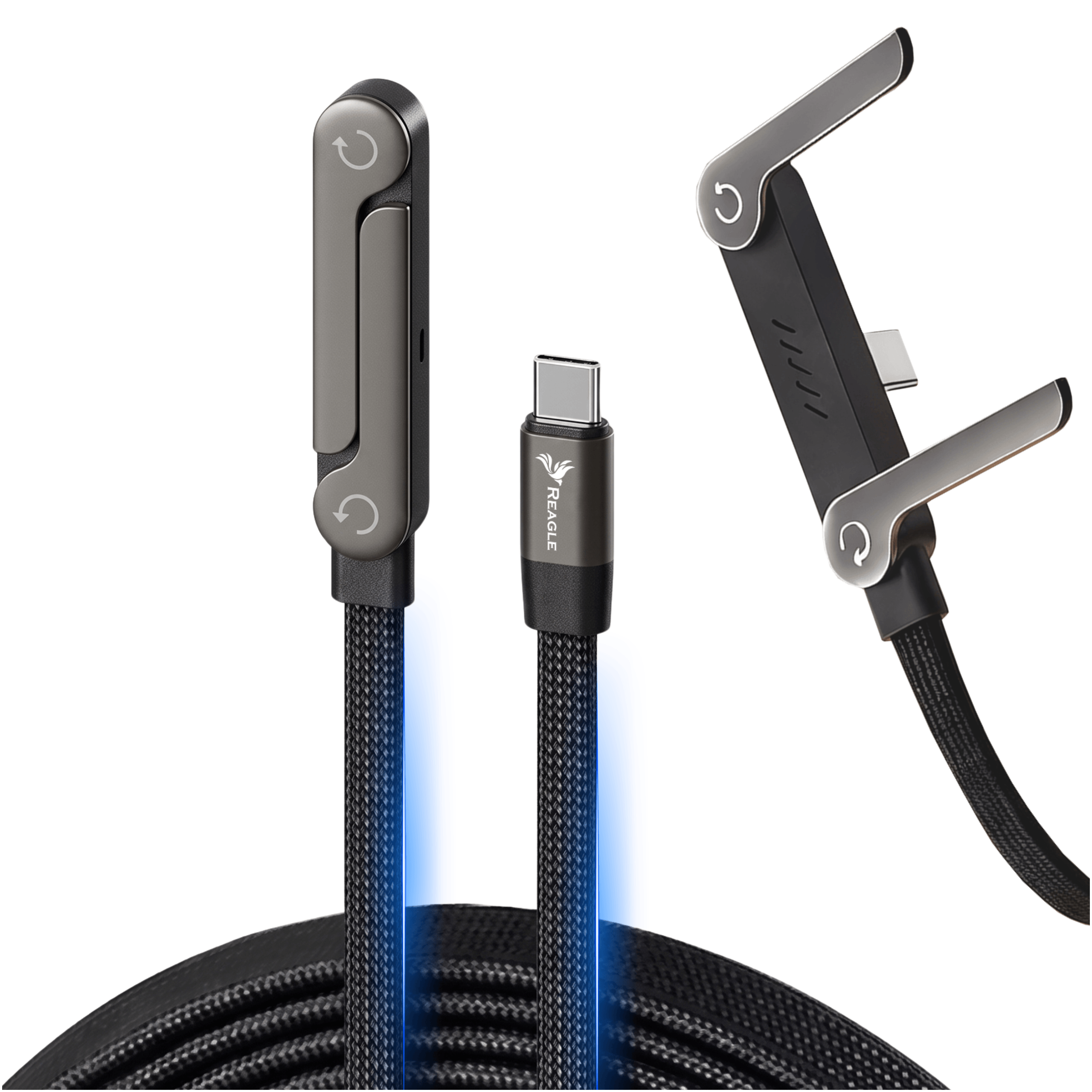 Kabel USB-C PD 240W QC 4.0 Reagle z podstawką stojakiem