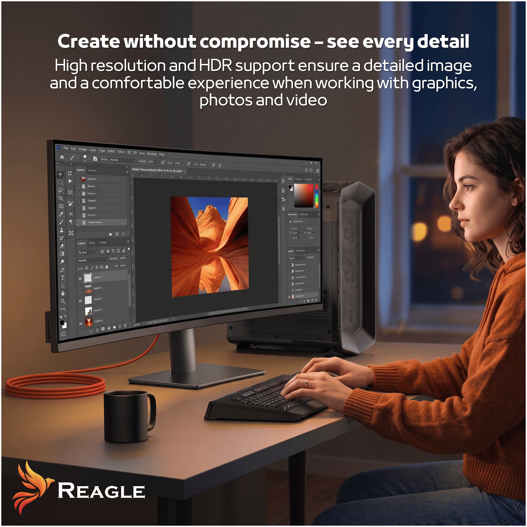 Reagle RDP100M DisplayPort 1 m nylonowy oplot