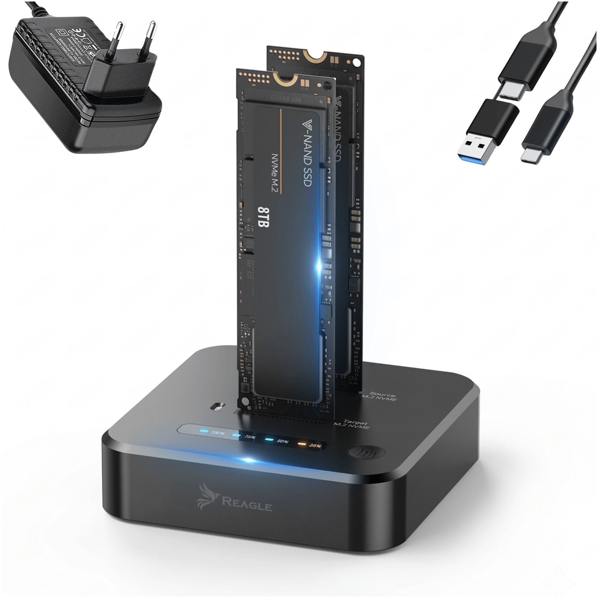 Adapter SSD M.2 NVMe PCIe USB-C 3.2 10Gbps
