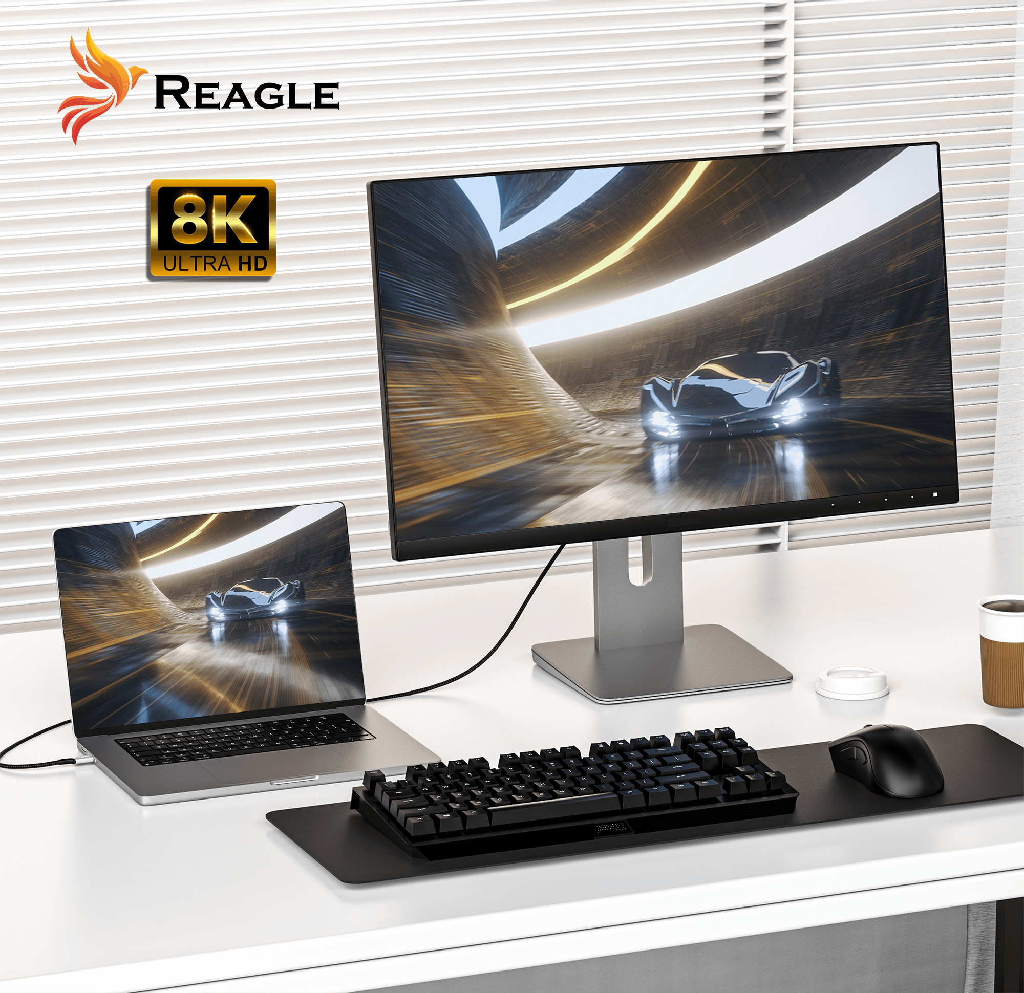 Reagle USB-C 4.0 PD 240W 8K 40 Gbps Thunderbolt 3 Macbook Pro Air 0.5 Kabel_1