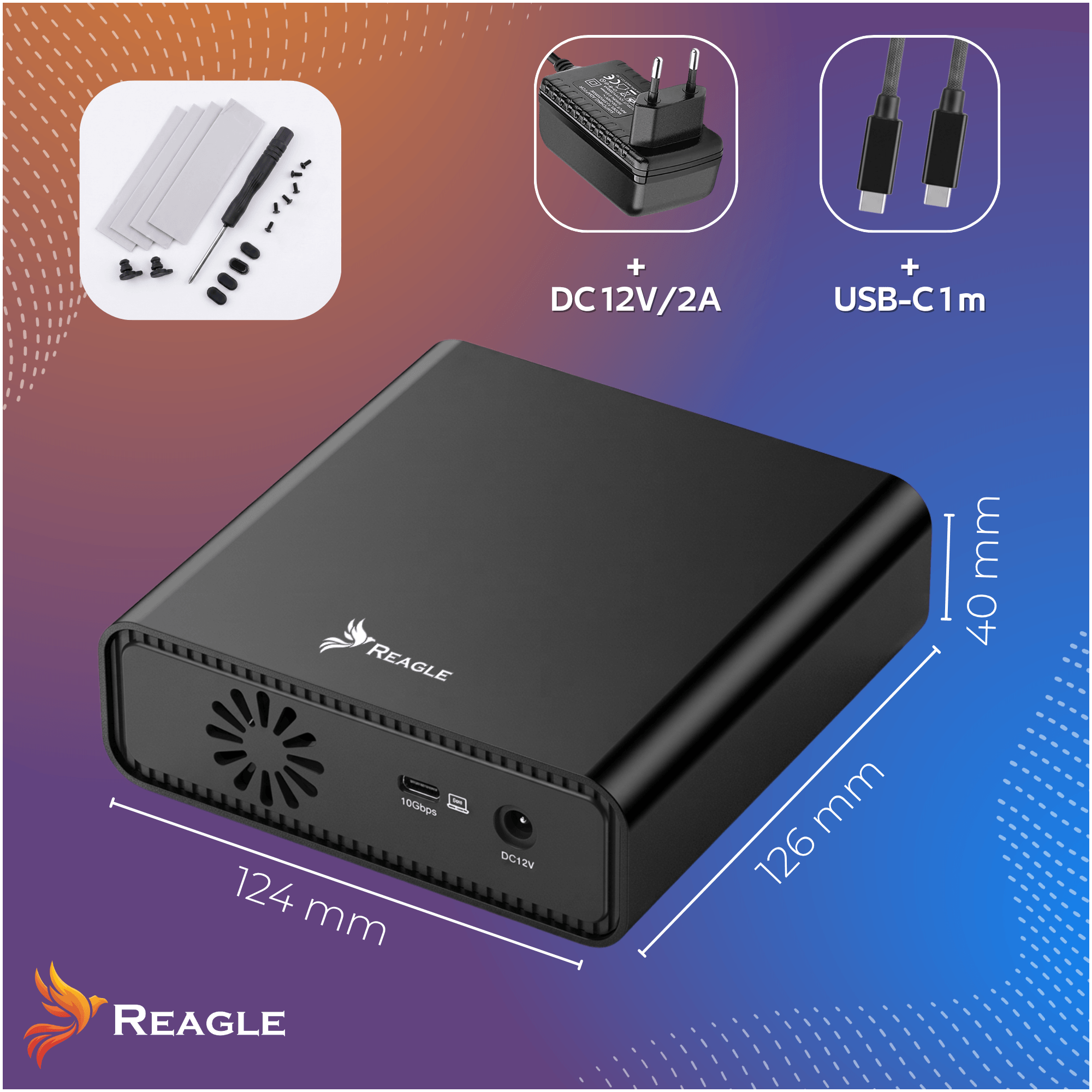 Kieszeń SSD M.2 NVMe 4 dyski USB-C 40Gbps