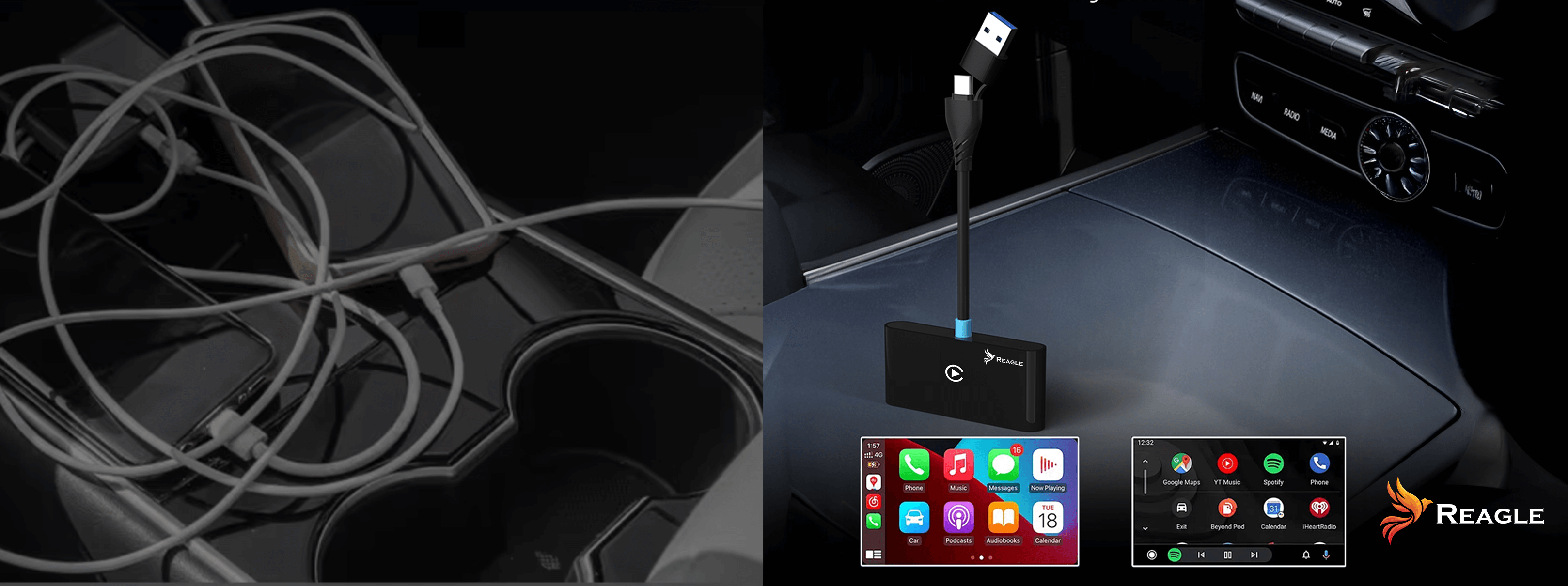Reagle RCAR7 adapter bezprzewodowy Apple CarPlay Android Auto – Mały adapter, który robi dużą różnicę w kokpicie.