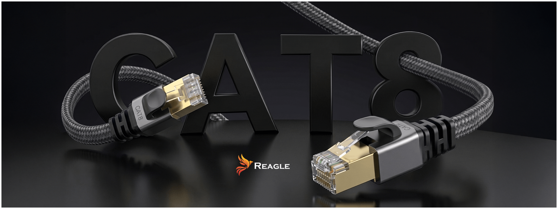 Reagle Kabel Sieciowy LAN ETHERNET RJ45 Cat8 SFTP 40Gbps 2M Skrętka Płaski_1