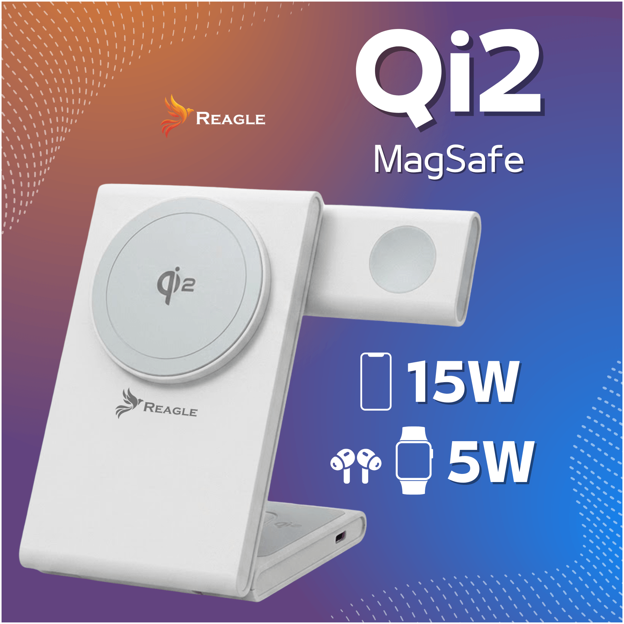 Reagle RCHARW51W — Magnetyczne ładowanie Qi2 / MagSafe